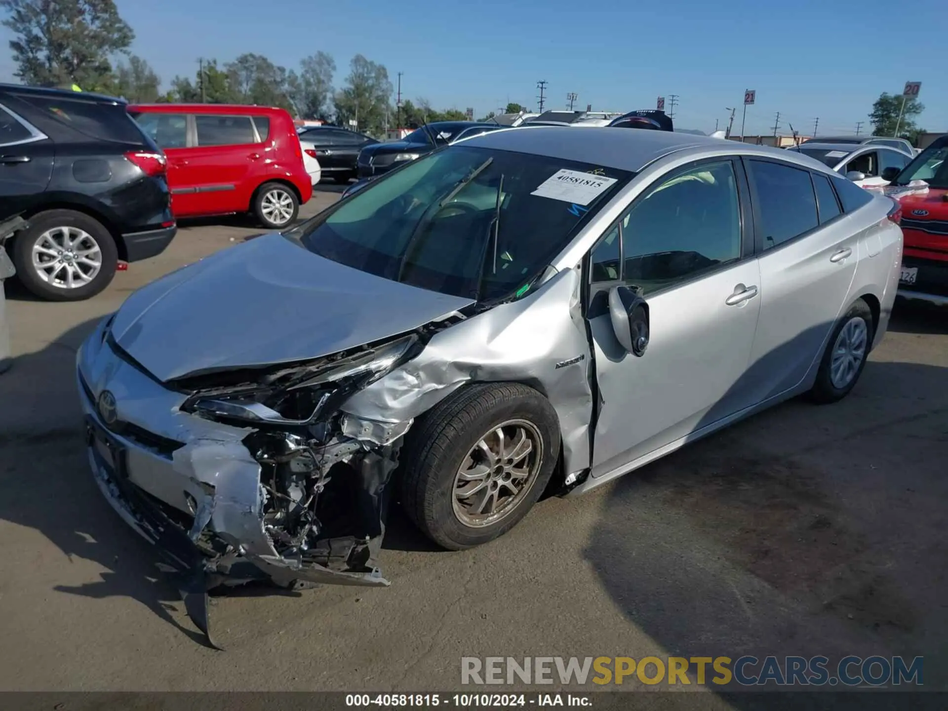 2 fotografías del automóvil dañado JTDKARFU4K3081347 TOYOTA PRIUS 2019