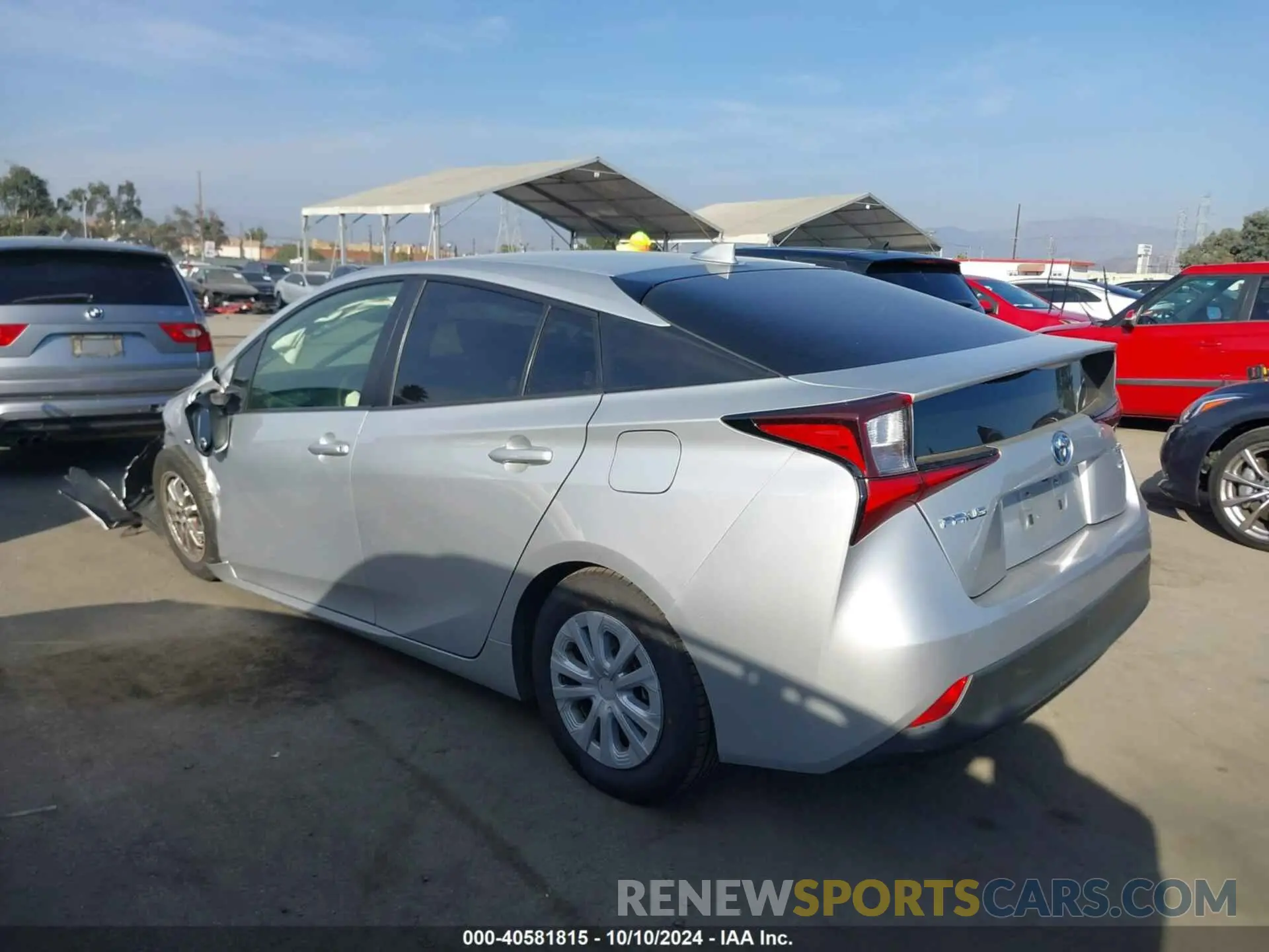 3 fotografías del automóvil dañado JTDKARFU4K3081347 TOYOTA PRIUS 2019