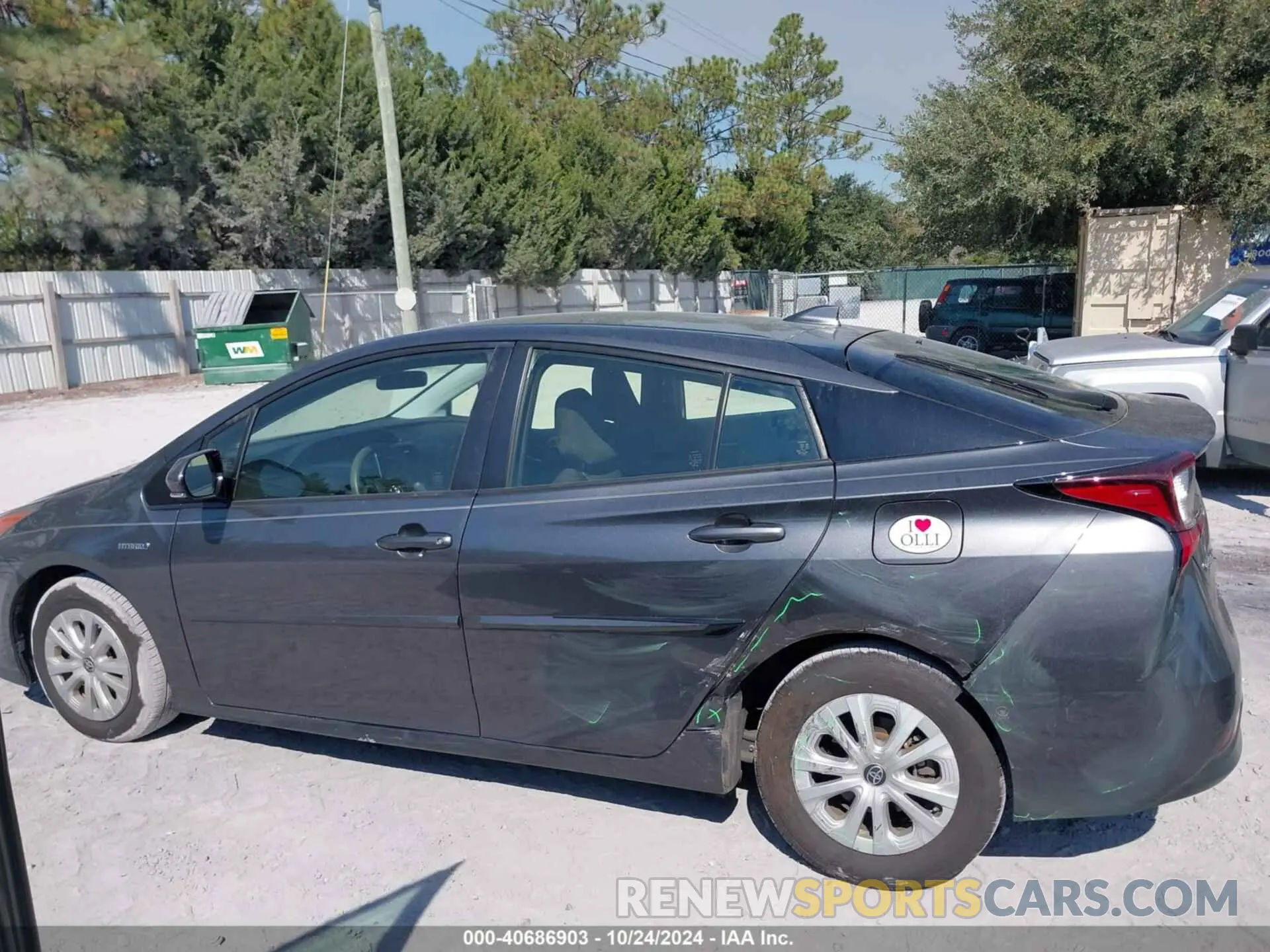 14 fotografías del automóvil dañado JTDKARFU4K3092297 TOYOTA PRIUS 2019