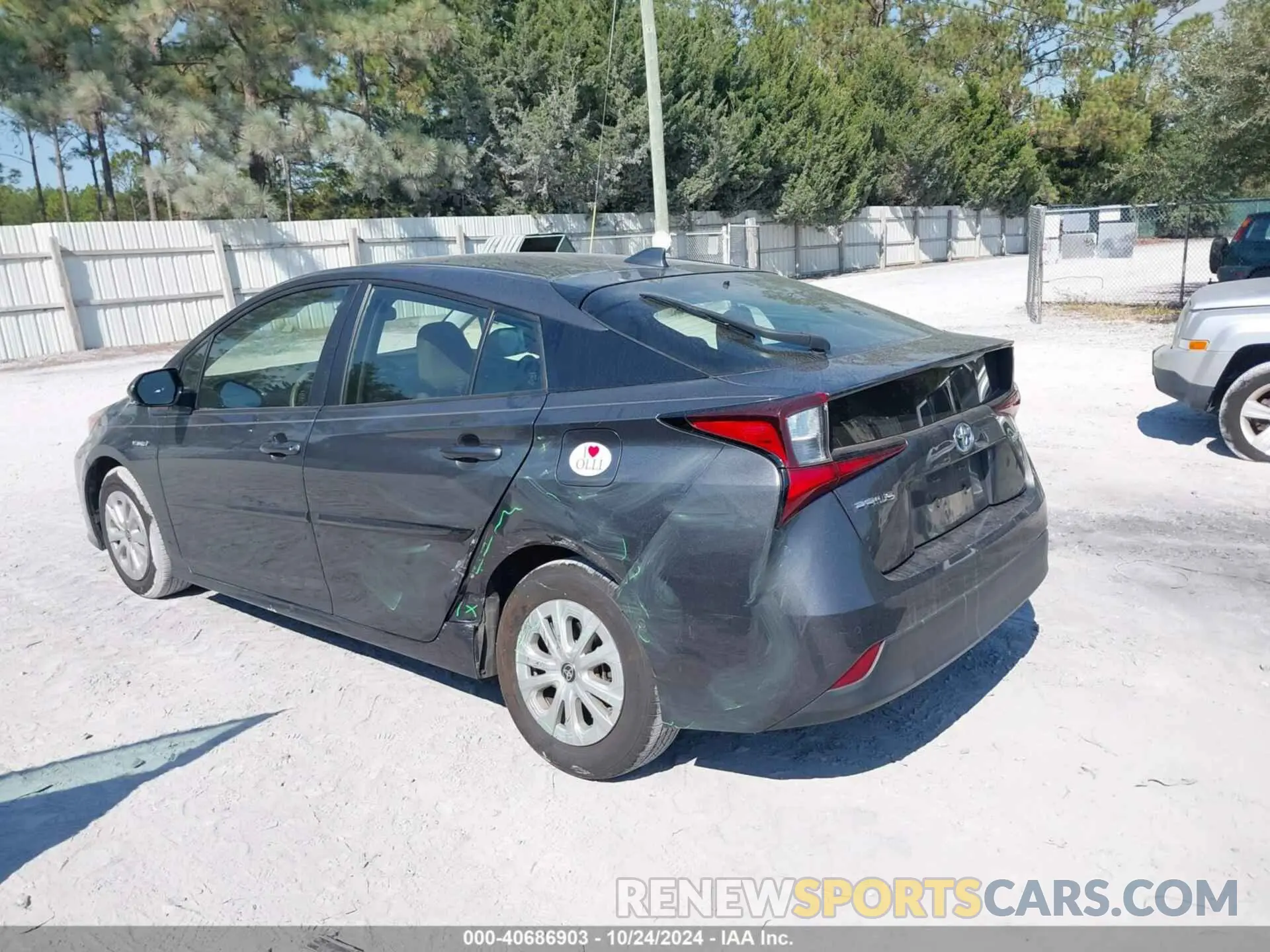 3 fotografías del automóvil dañado JTDKARFU4K3092297 TOYOTA PRIUS 2019