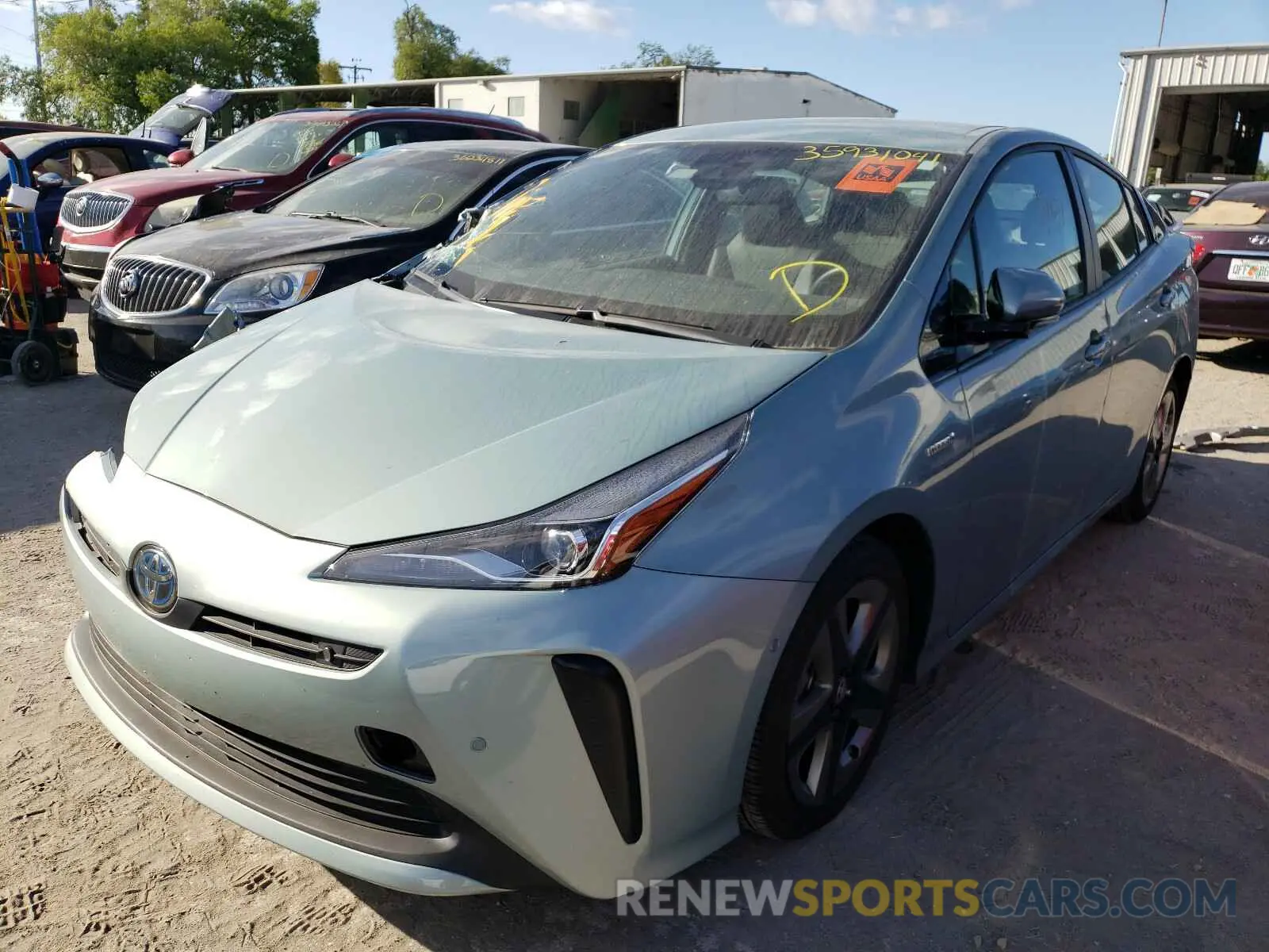2 fotografías del automóvil dañado JTDKARFU5K3081504 TOYOTA PRIUS 2019