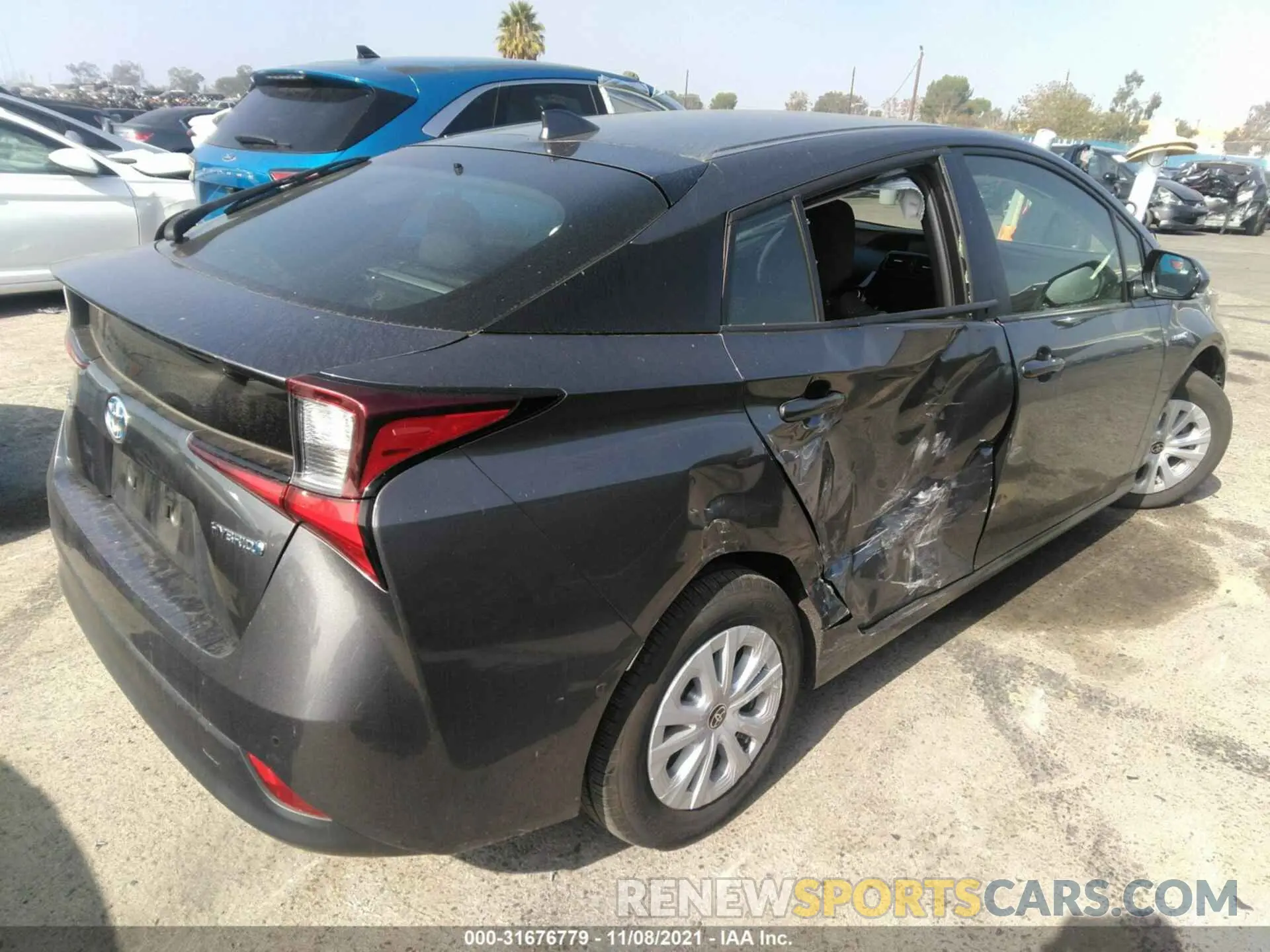 4 fotografías del automóvil dañado JTDKARFU5K3085178 TOYOTA PRIUS 2019