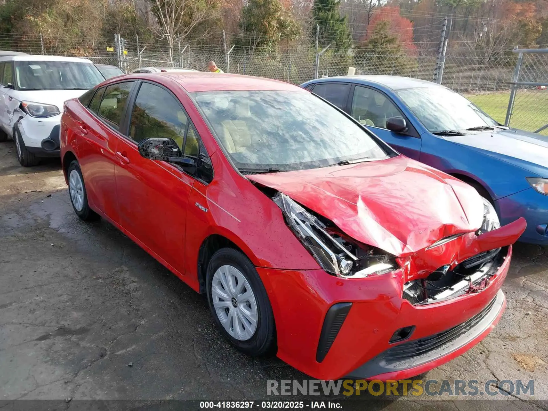 1 fotografías del automóvil dañado JTDKARFU5K3091949 TOYOTA PRIUS 2019
