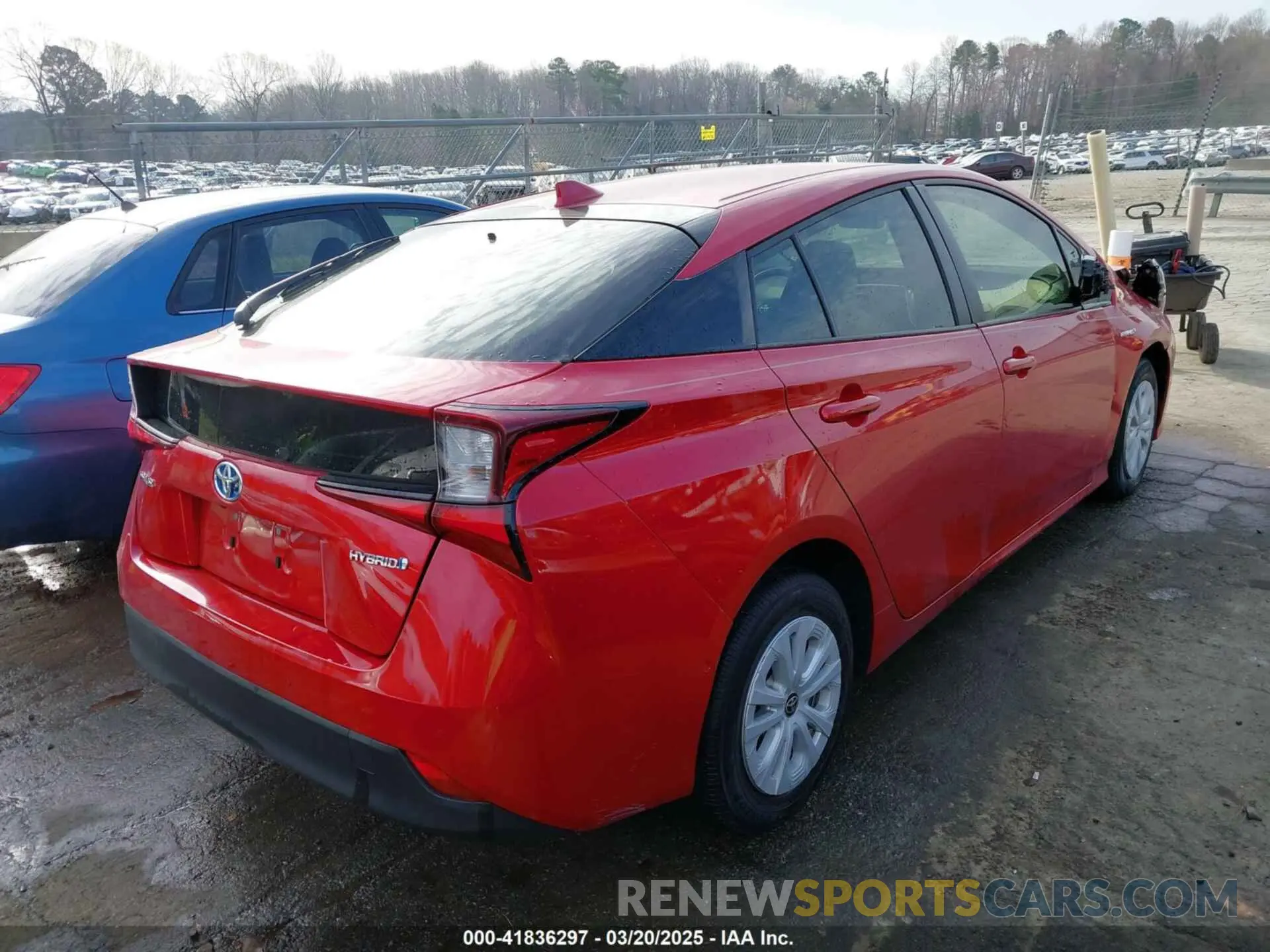 4 fotografías del automóvil dañado JTDKARFU5K3091949 TOYOTA PRIUS 2019