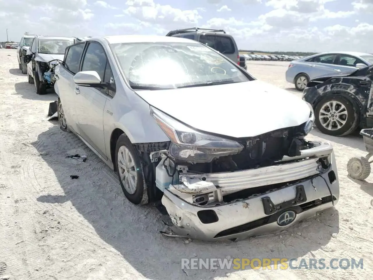 1 fotografías del automóvil dañado JTDKARFU5K3093961 TOYOTA PRIUS 2019
