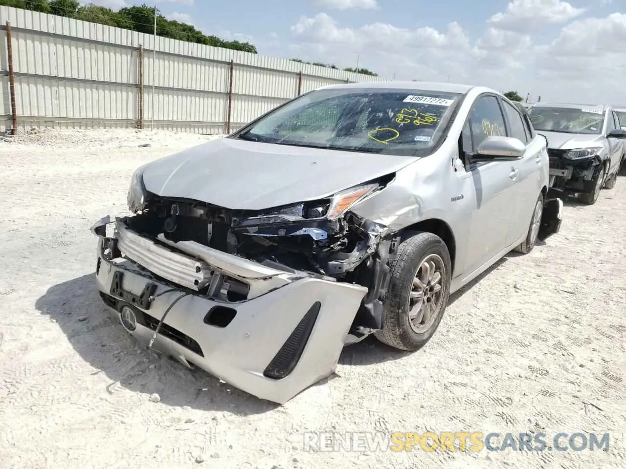 2 fotografías del automóvil dañado JTDKARFU5K3093961 TOYOTA PRIUS 2019
