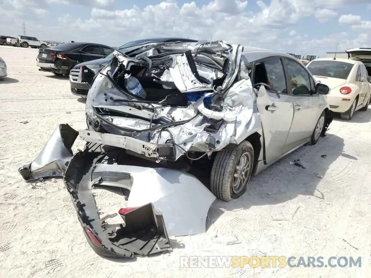 4 fotografías del automóvil dañado JTDKARFU5K3093961 TOYOTA PRIUS 2019