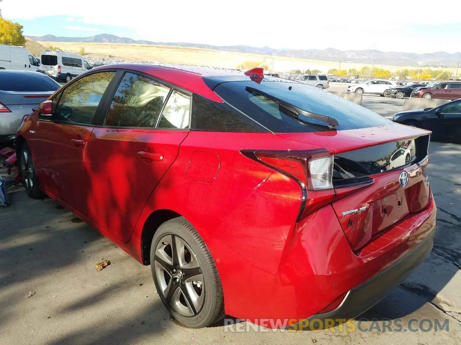 3 fotografías del automóvil dañado JTDKARFU6K3079437 TOYOTA PRIUS 2019