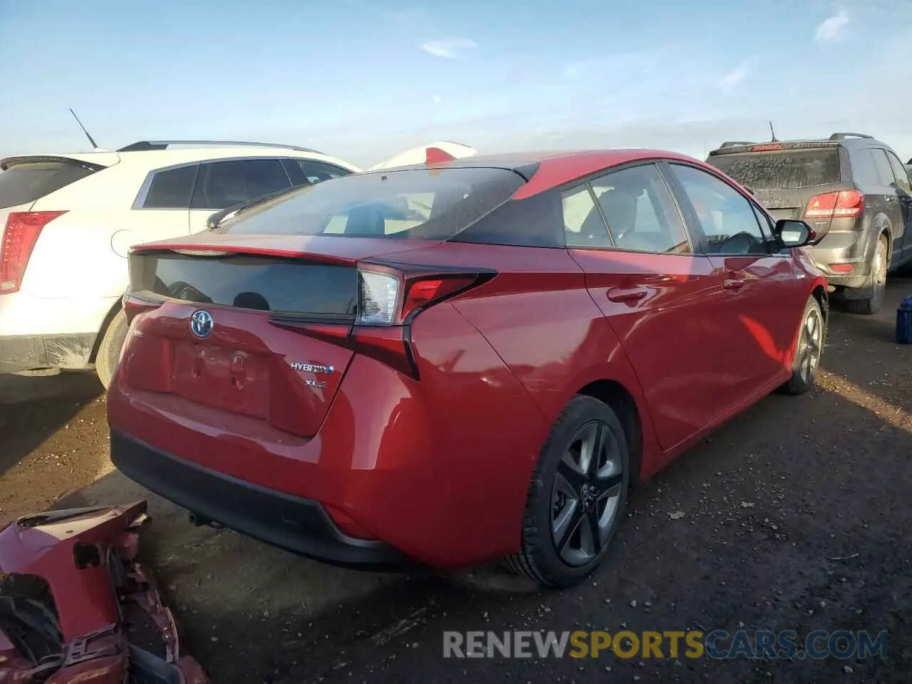 3 fotografías del automóvil dañado JTDKARFU6K3089269 TOYOTA PRIUS 2019