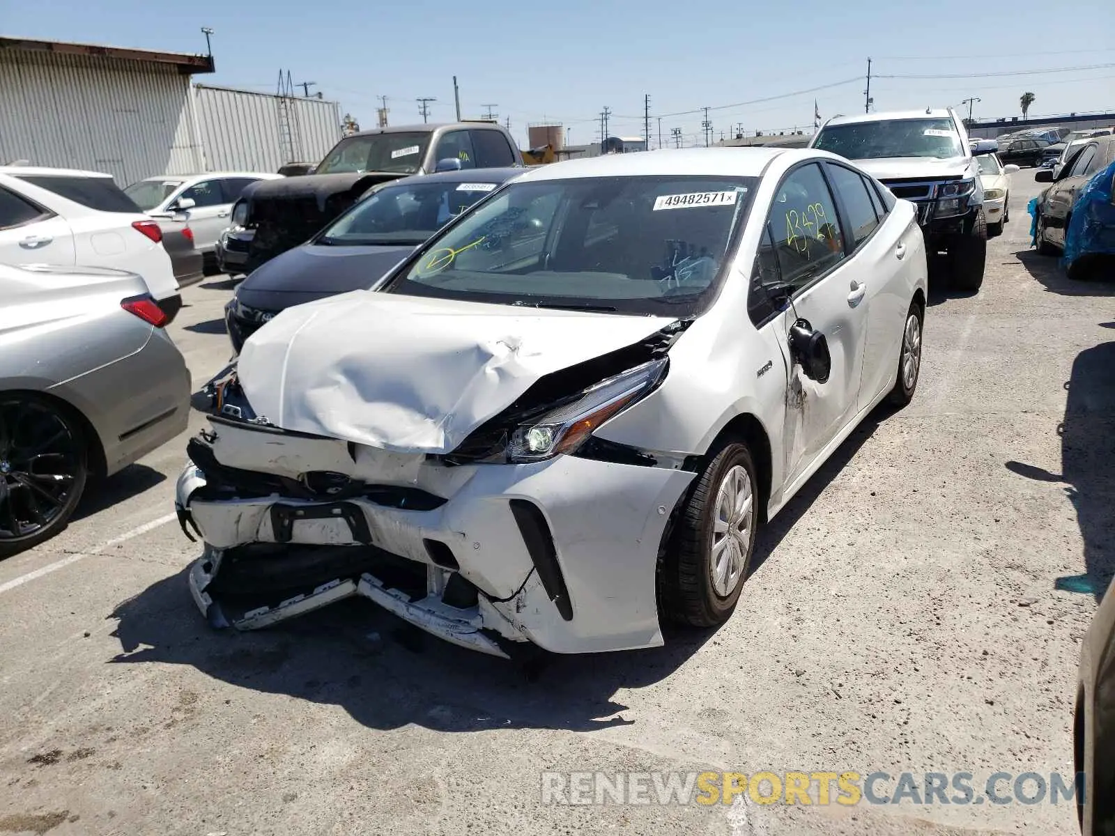 2 fotografías del automóvil dañado JTDKARFU6K3089546 TOYOTA PRIUS 2019