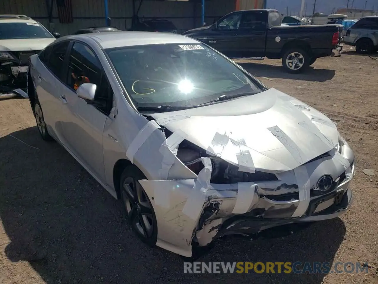 1 fotografías del automóvil dañado JTDKARFU7K3074666 TOYOTA PRIUS 2019