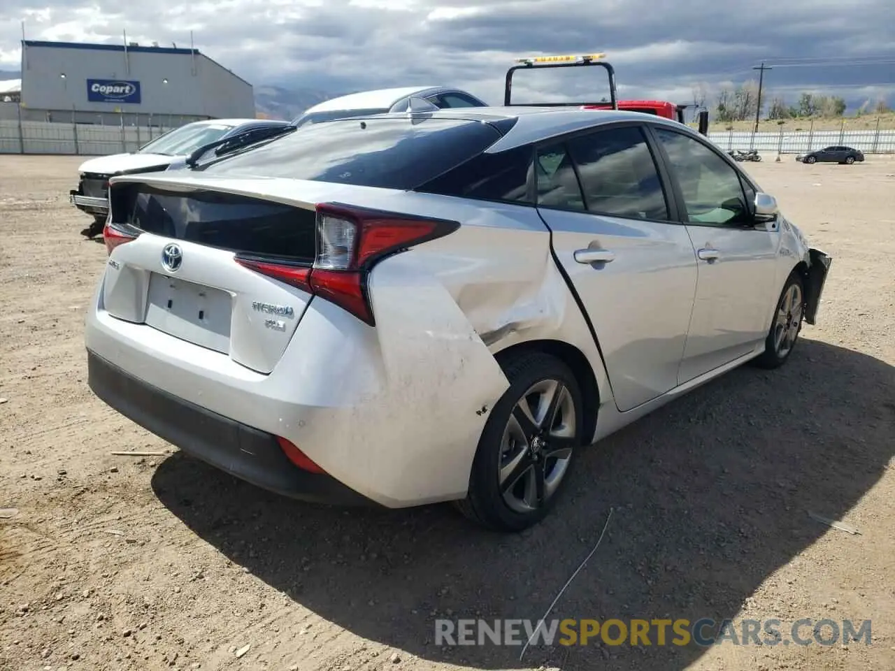 4 fotografías del automóvil dañado JTDKARFU7K3074666 TOYOTA PRIUS 2019