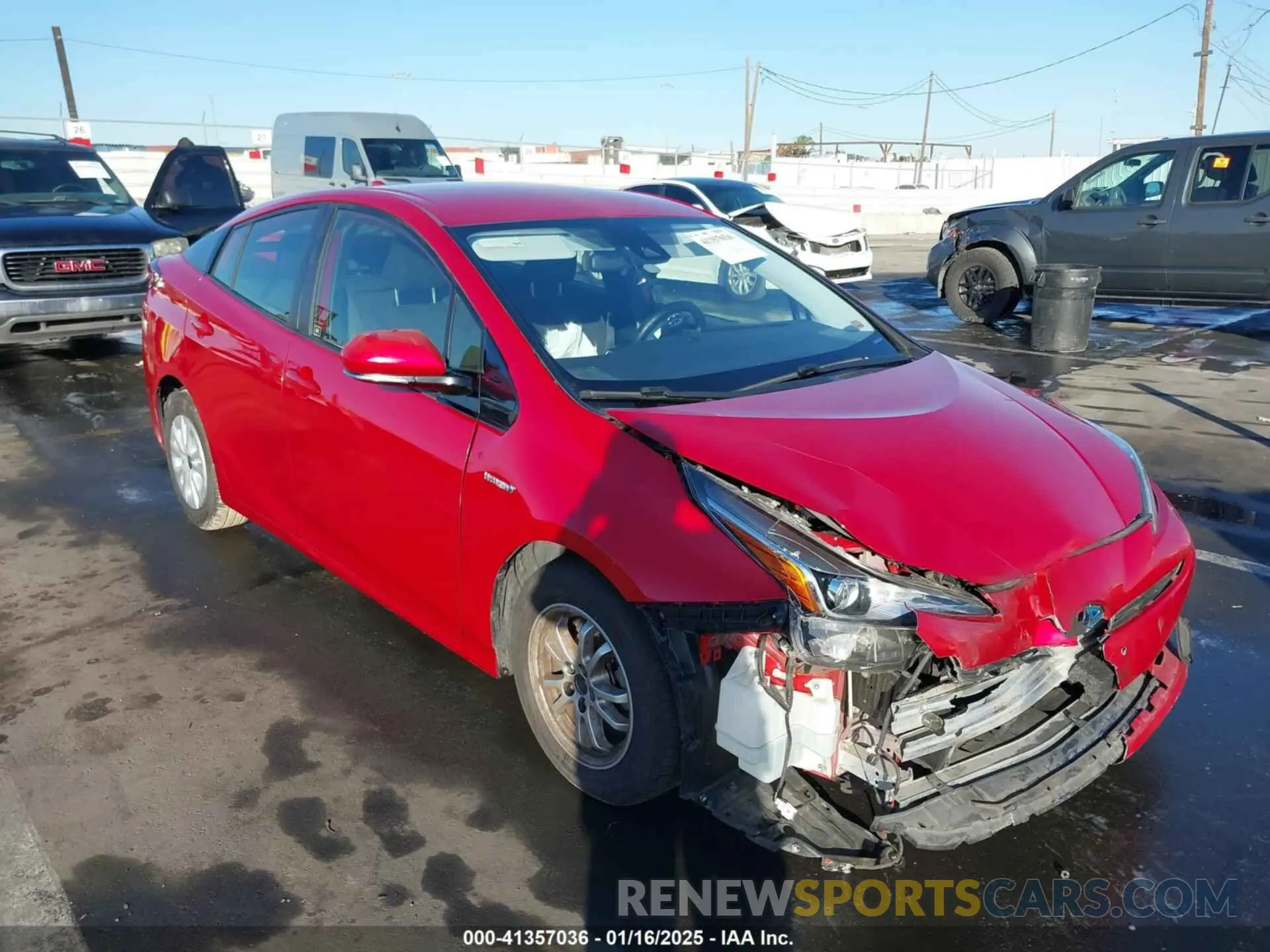 1 fotografías del automóvil dañado JTDKARFU7K3074781 TOYOTA PRIUS 2019