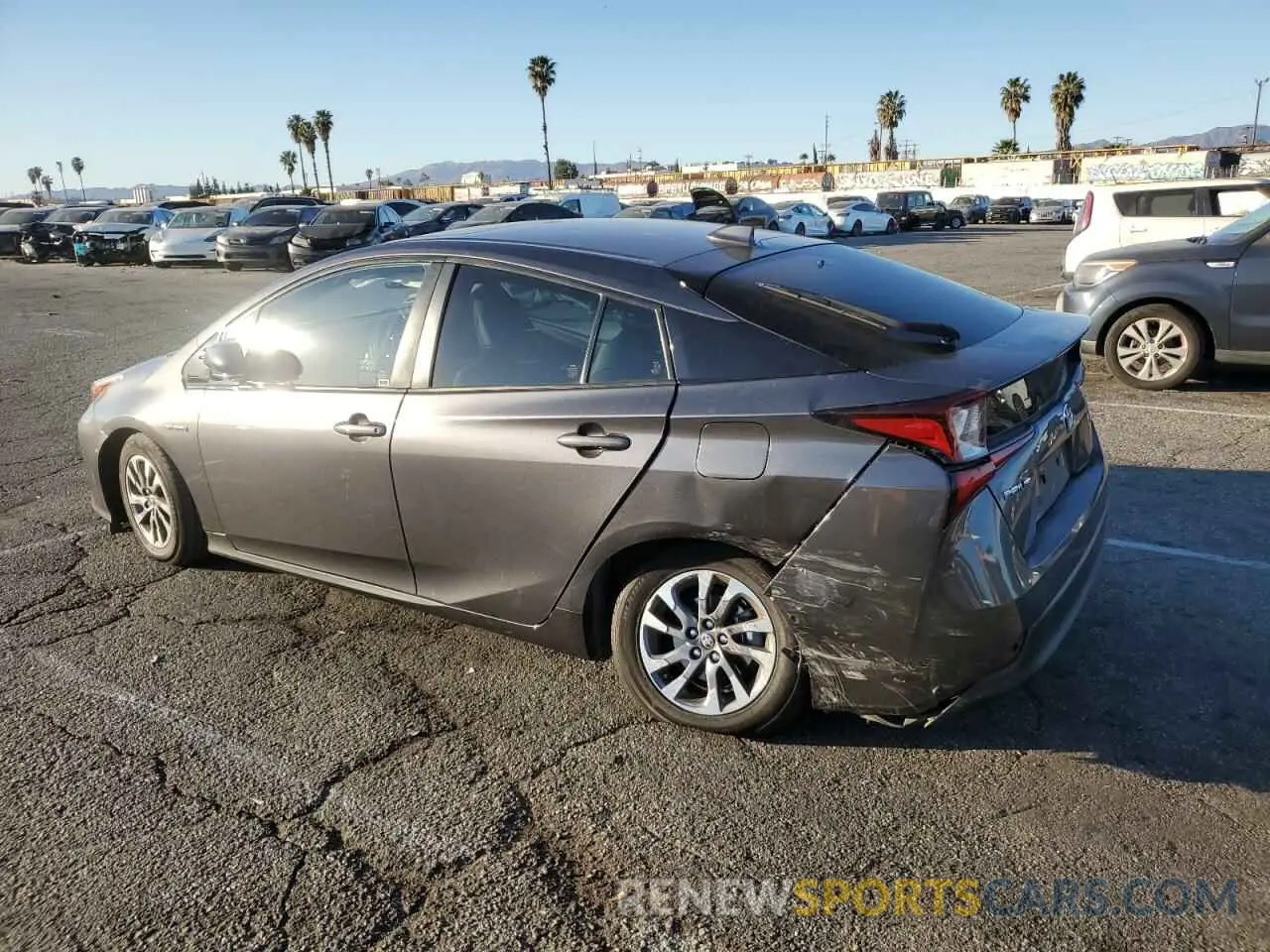 2 fotografías del automóvil dañado JTDKARFU7K3075476 TOYOTA PRIUS 2019