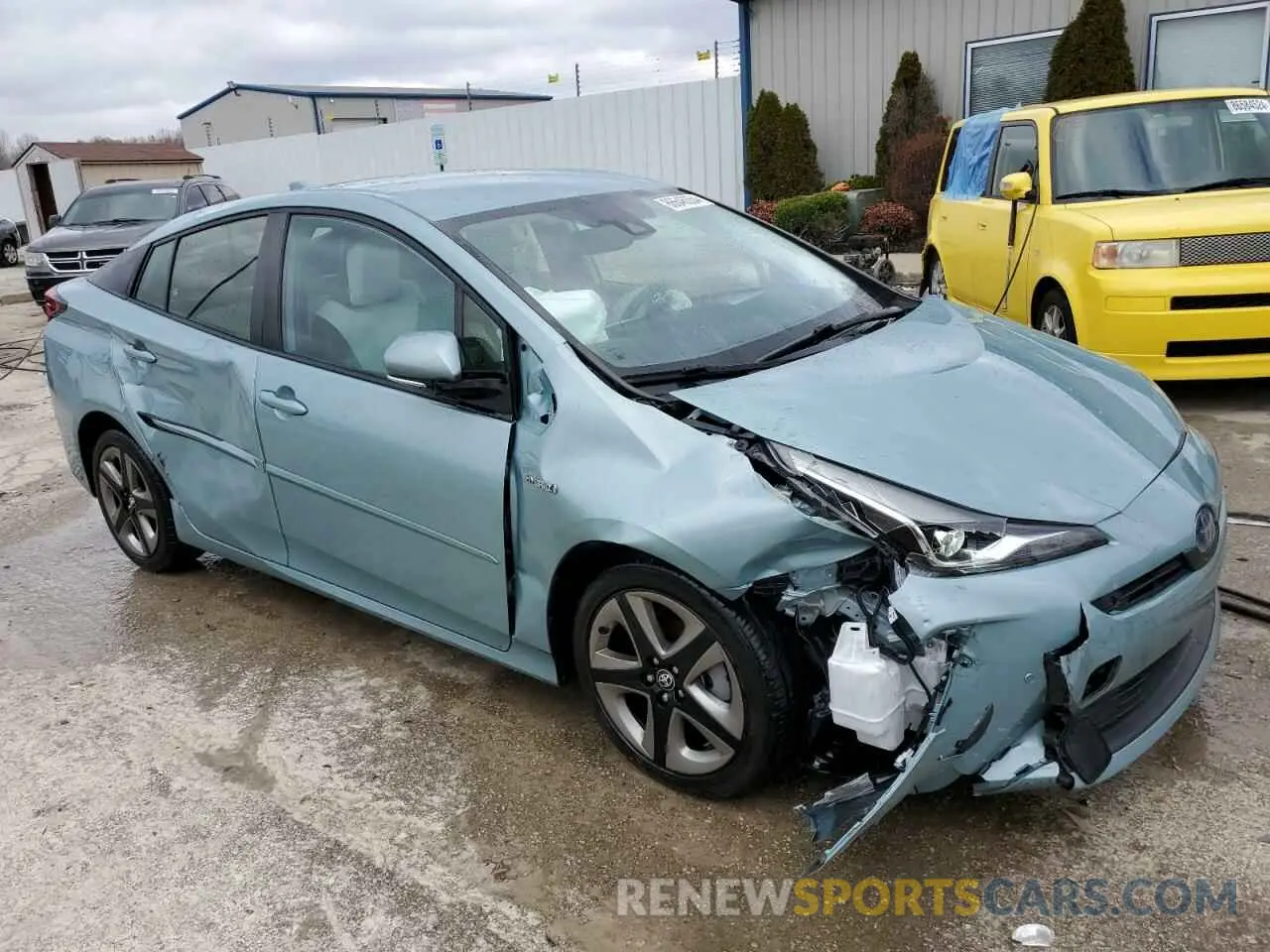 4 fotografías del automóvil dañado JTDKARFU7K3077695 TOYOTA PRIUS 2019