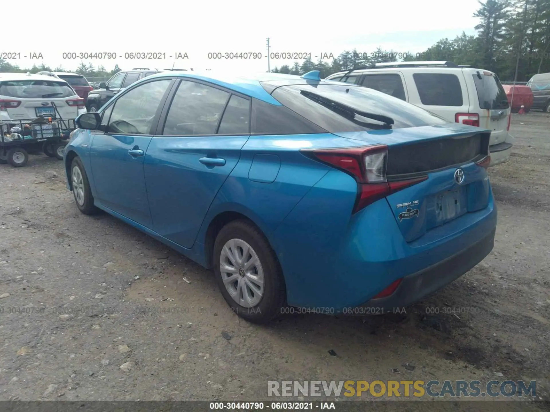 3 fotografías del automóvil dañado JTDKARFU7K3080953 TOYOTA PRIUS 2019
