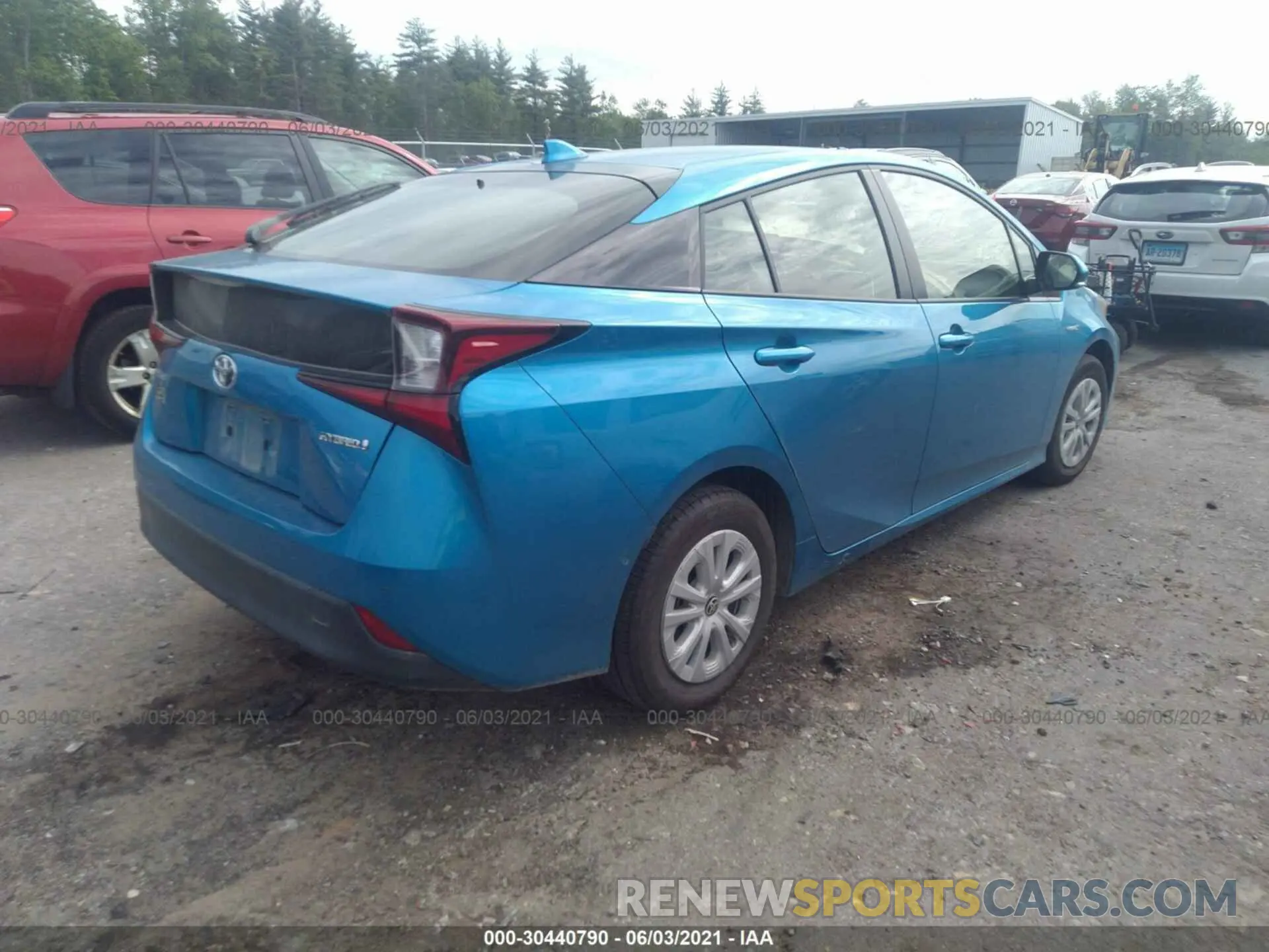 4 fotografías del automóvil dañado JTDKARFU7K3080953 TOYOTA PRIUS 2019