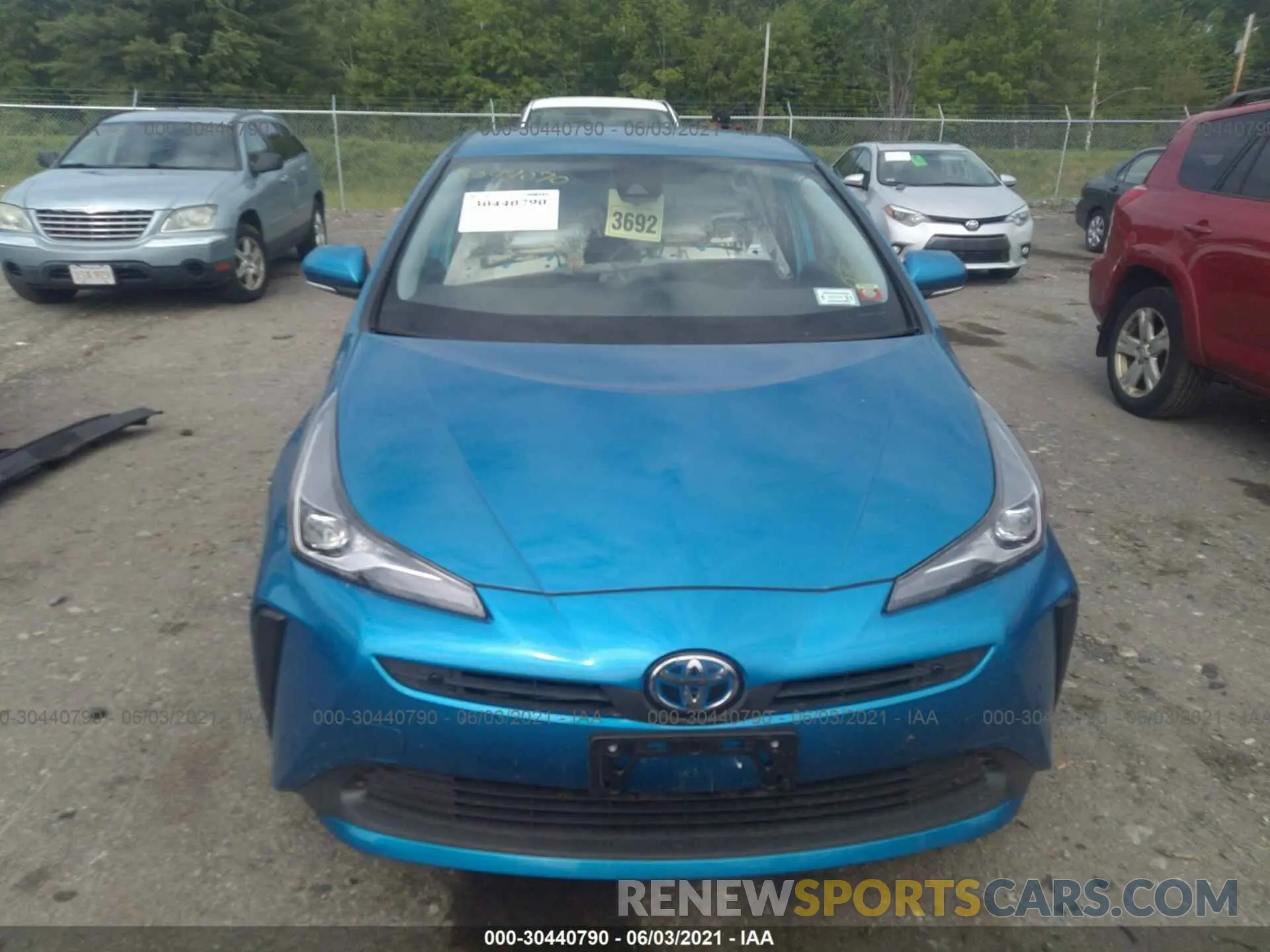 6 fotografías del automóvil dañado JTDKARFU7K3080953 TOYOTA PRIUS 2019