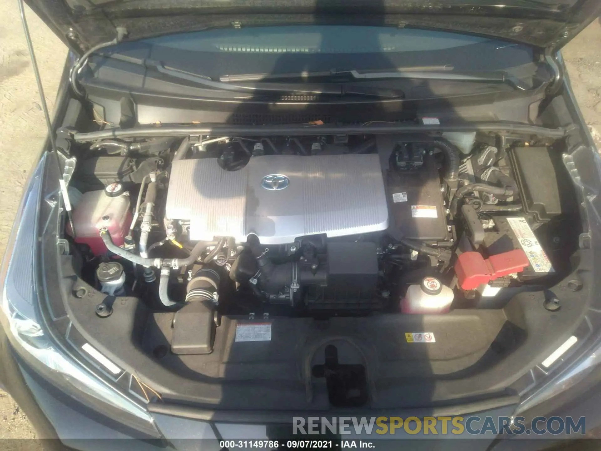 10 fotografías del automóvil dañado JTDKARFU7K3081908 TOYOTA PRIUS 2019