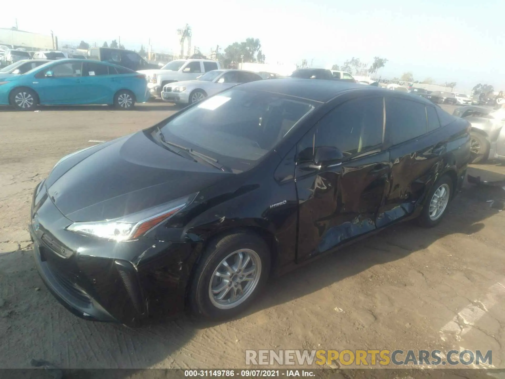 2 fotografías del automóvil dañado JTDKARFU7K3081908 TOYOTA PRIUS 2019