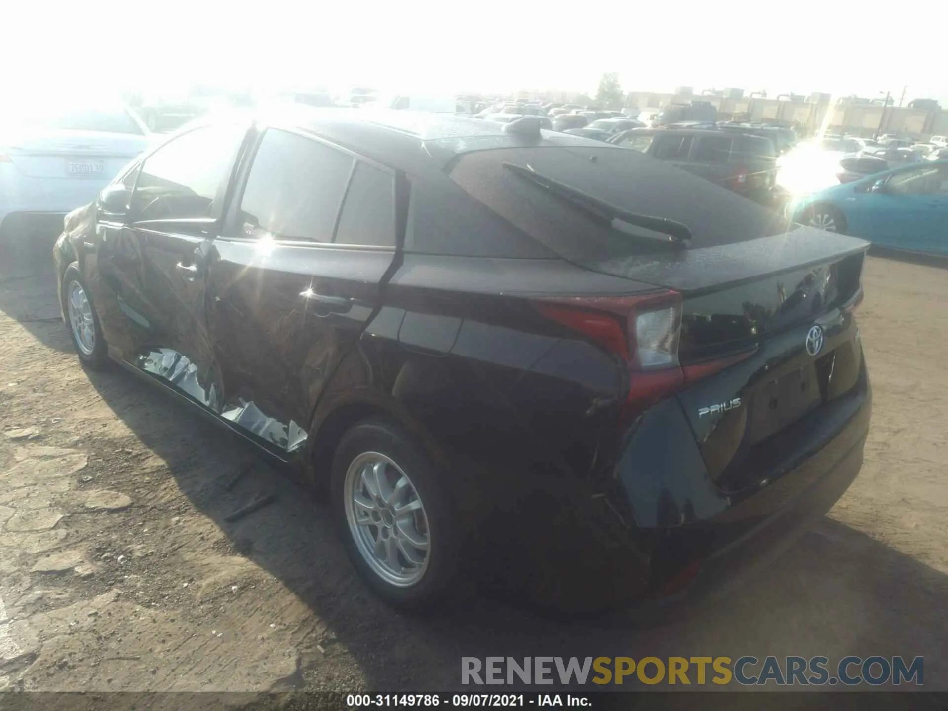 3 fotografías del automóvil dañado JTDKARFU7K3081908 TOYOTA PRIUS 2019