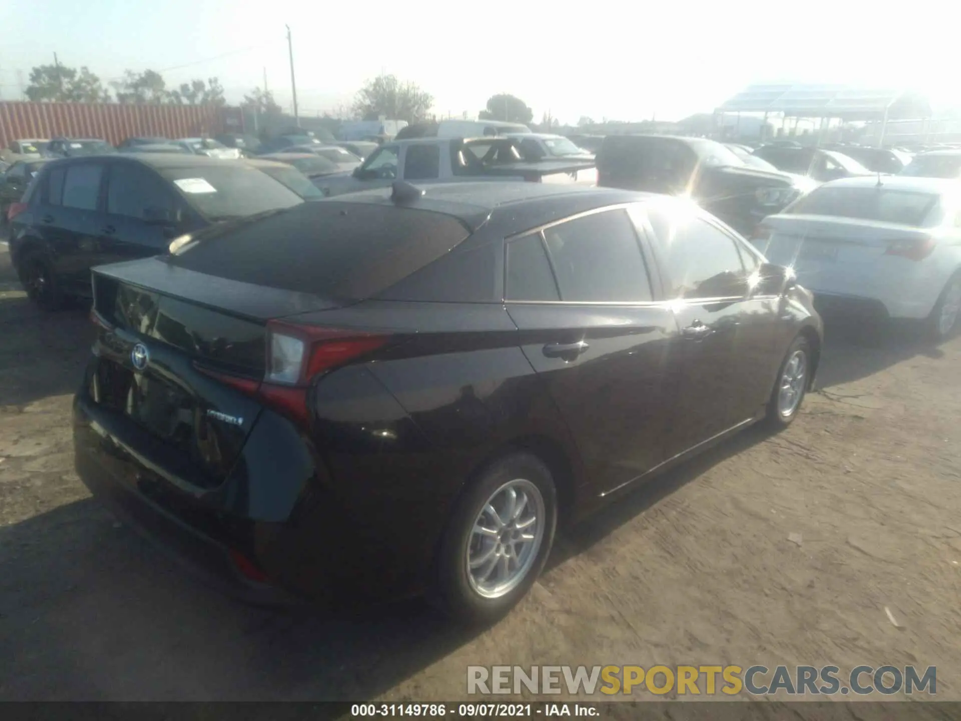 4 fotografías del automóvil dañado JTDKARFU7K3081908 TOYOTA PRIUS 2019
