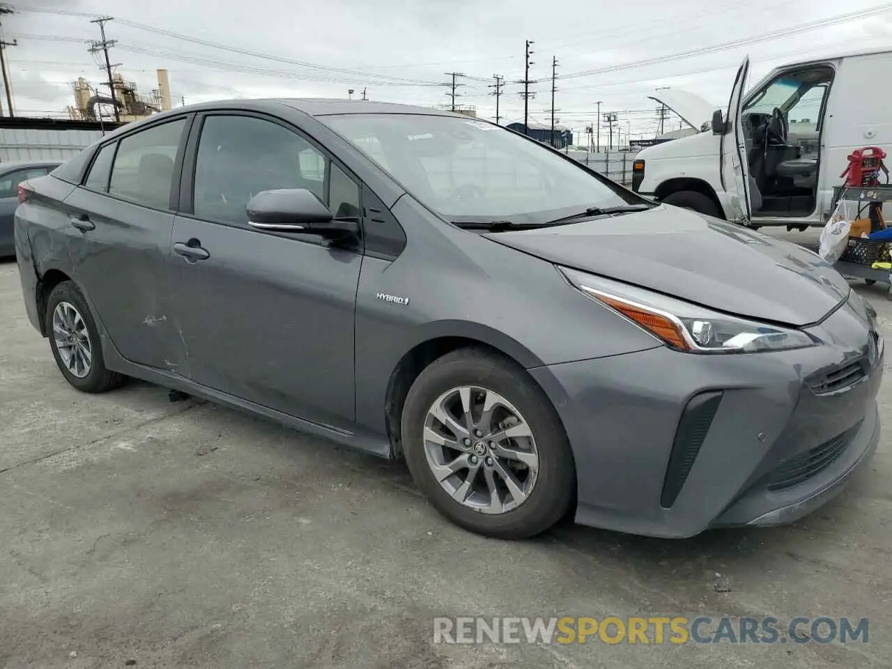 4 fotografías del automóvil dañado JTDKARFU7K3086591 TOYOTA PRIUS 2019