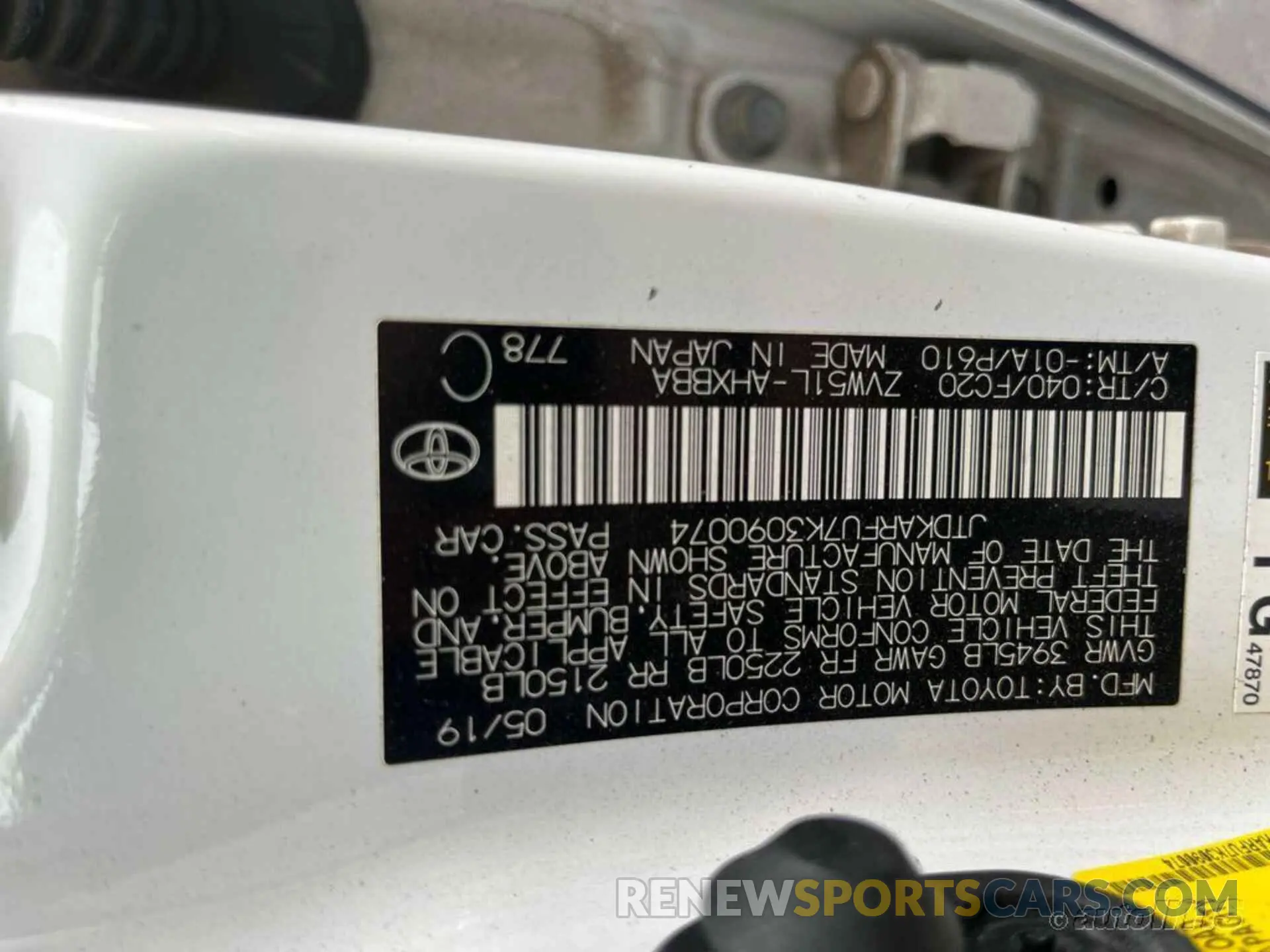 1 fotografías del automóvil dañado JTDKARFU7K3090074 TOYOTA PRIUS 2019