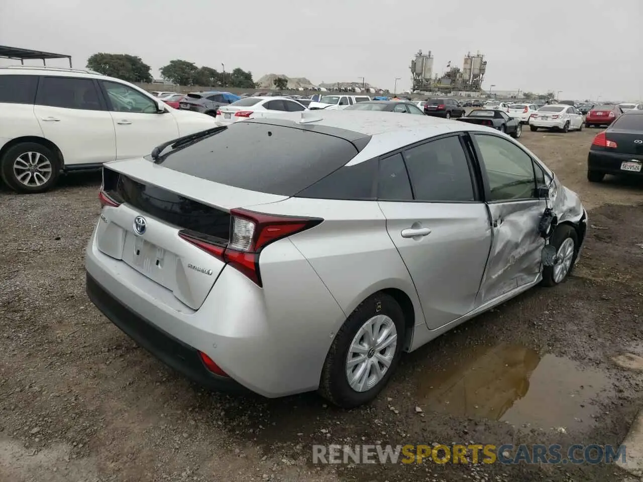 4 fotografías del automóvil dañado JTDKARFU8K3071341 TOYOTA PRIUS 2019