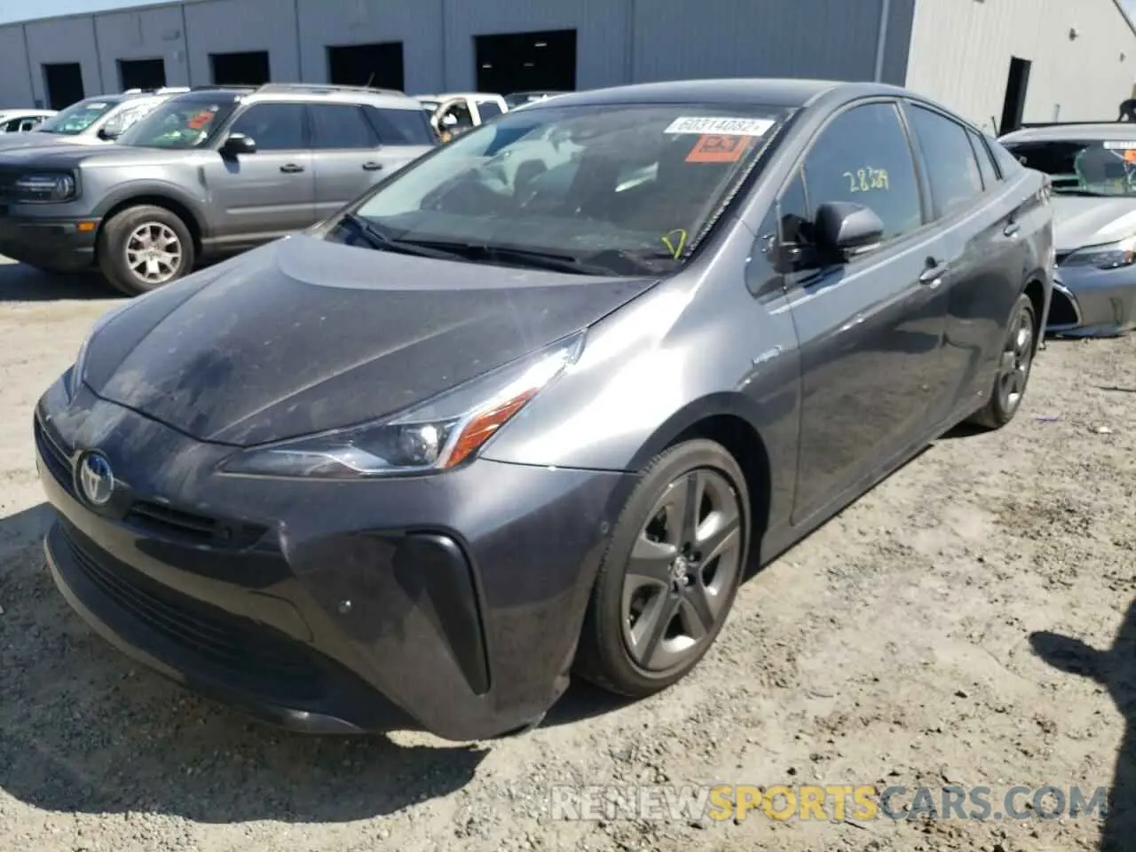 2 fotografías del automóvil dañado JTDKARFU8K3071727 TOYOTA PRIUS 2019
