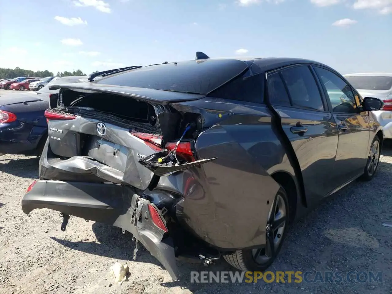 4 fotografías del automóvil dañado JTDKARFU8K3071727 TOYOTA PRIUS 2019
