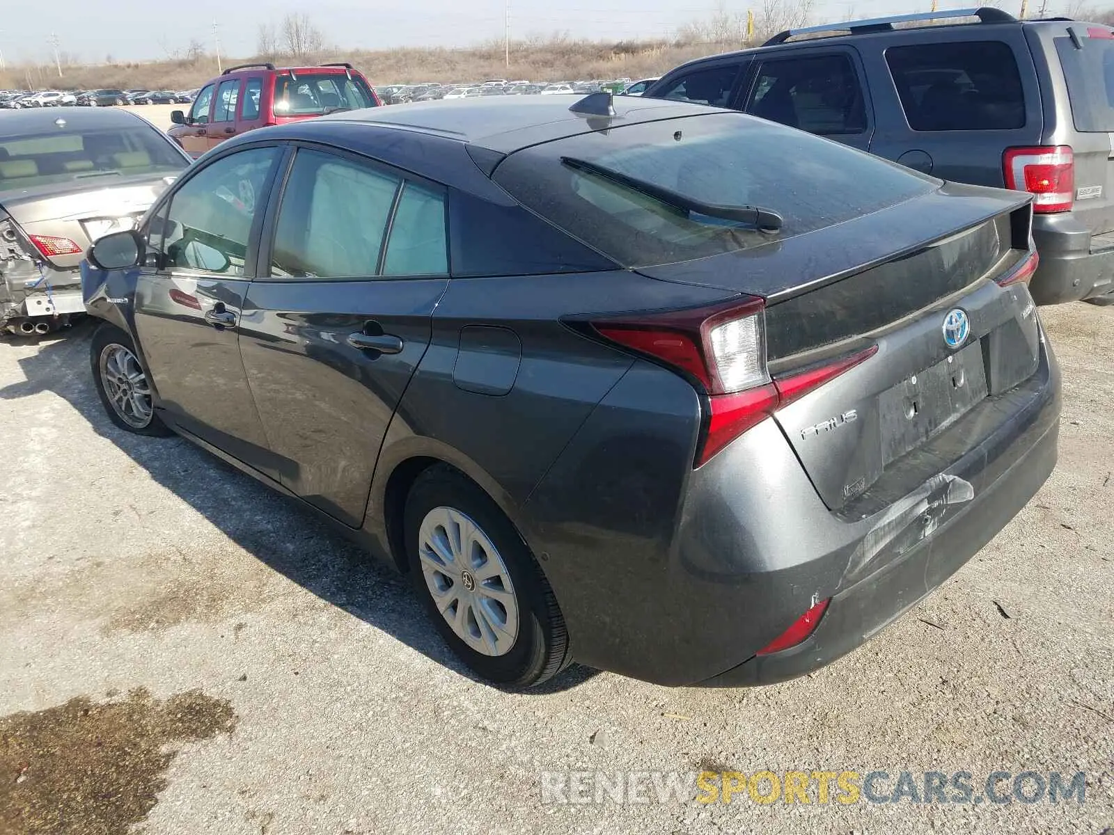 3 fotografías del automóvil dañado JTDKARFU8K3100885 TOYOTA PRIUS 2019