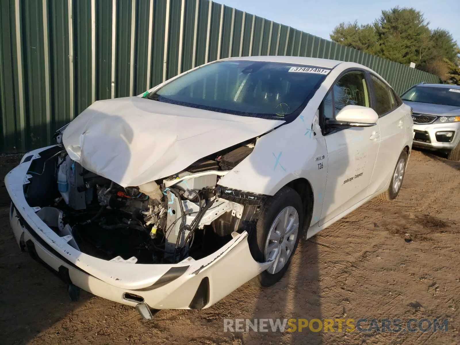 2 fotografías del automóvil dañado JTDKARFU9K3076824 TOYOTA PRIUS 2019