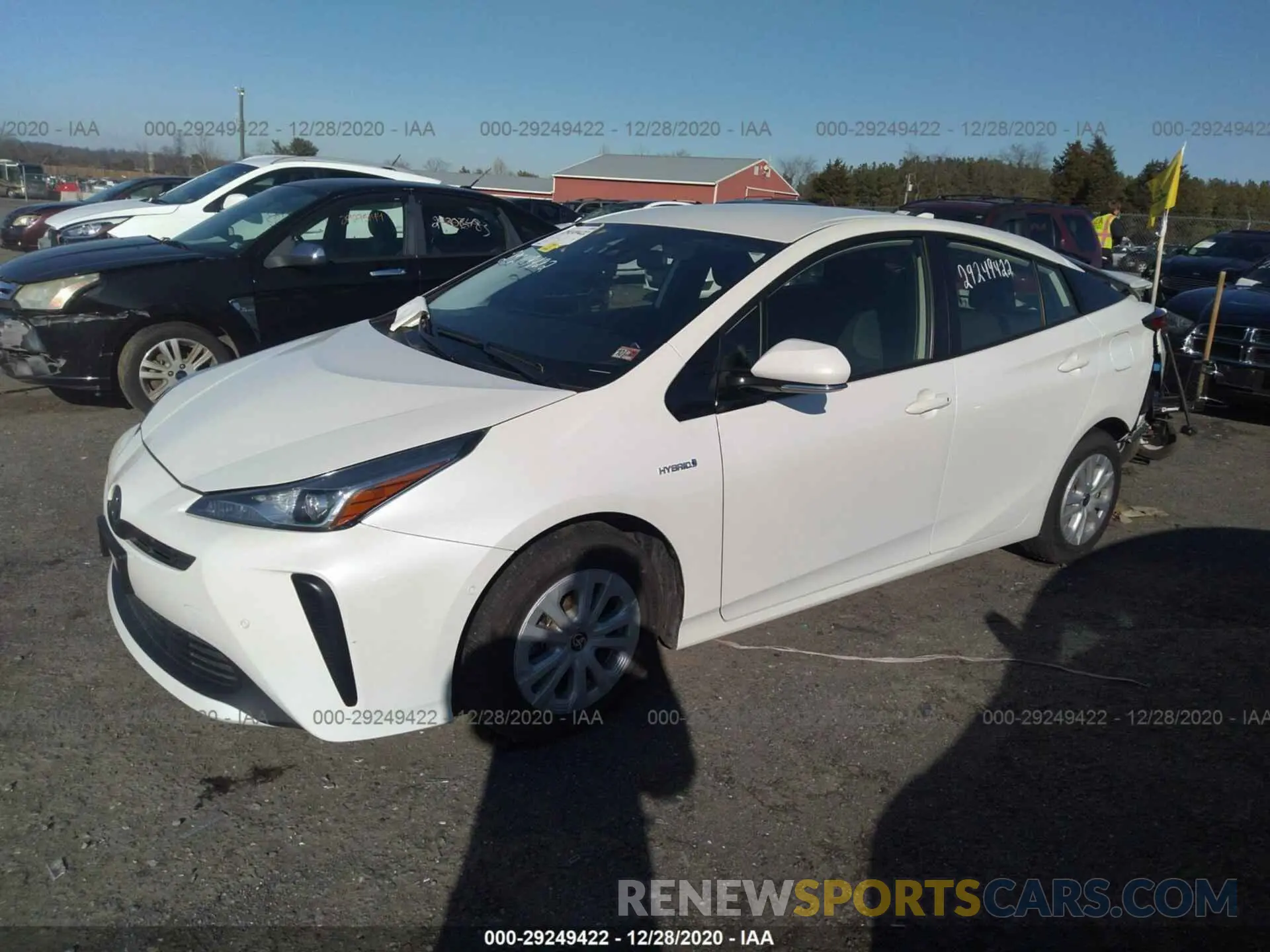 2 fotografías del automóvil dañado JTDKARFUXK3097200 TOYOTA PRIUS 2019