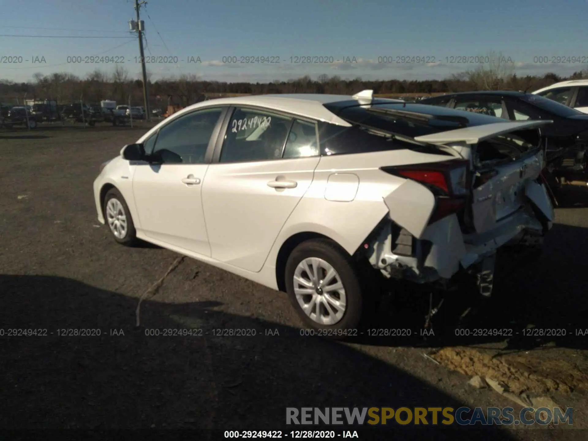 3 fotografías del automóvil dañado JTDKARFUXK3097200 TOYOTA PRIUS 2019