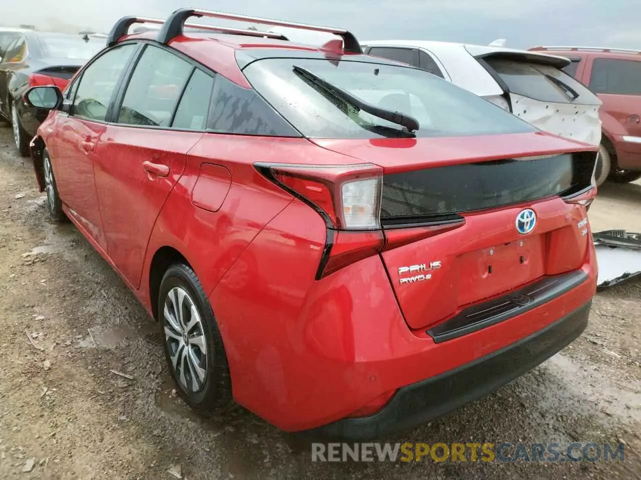 3 fotografías del automóvil dañado JTDL9RFU0K3010630 TOYOTA PRIUS 2019