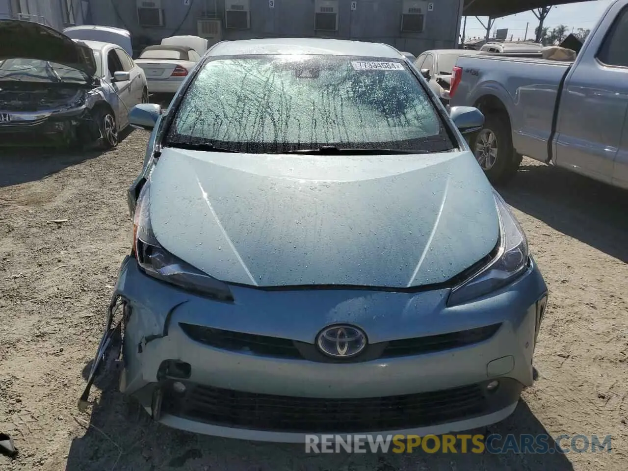 5 fotografías del automóvil dañado JTDL9RFU1K3005534 TOYOTA PRIUS 2019