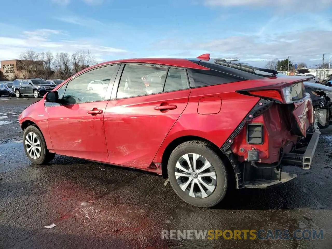 2 fotografías del automóvil dañado JTDL9RFU4K3010582 TOYOTA PRIUS 2019