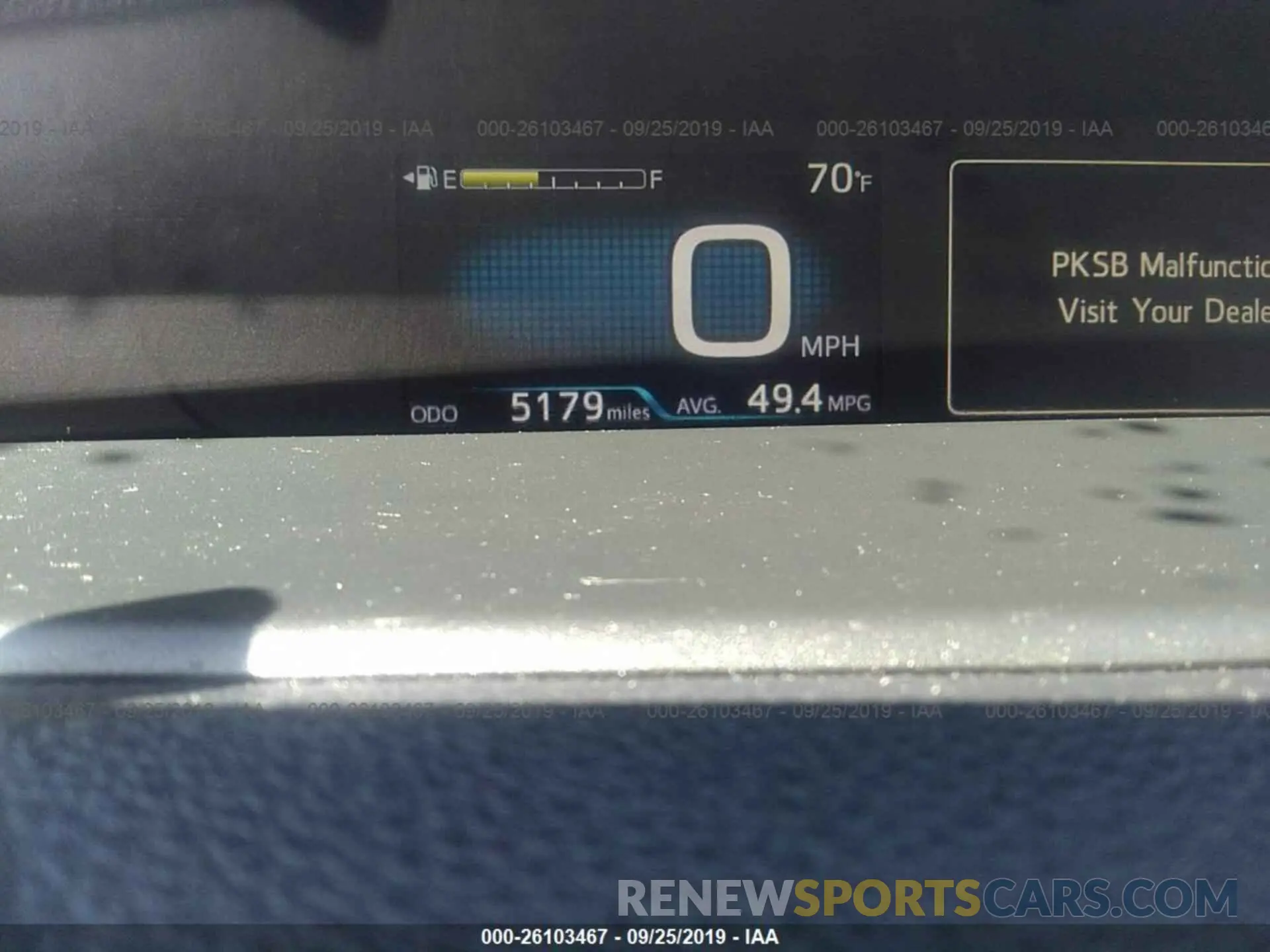 7 fotografías del automóvil dañado JTDL9RFU5K3002393 TOYOTA PRIUS 2019