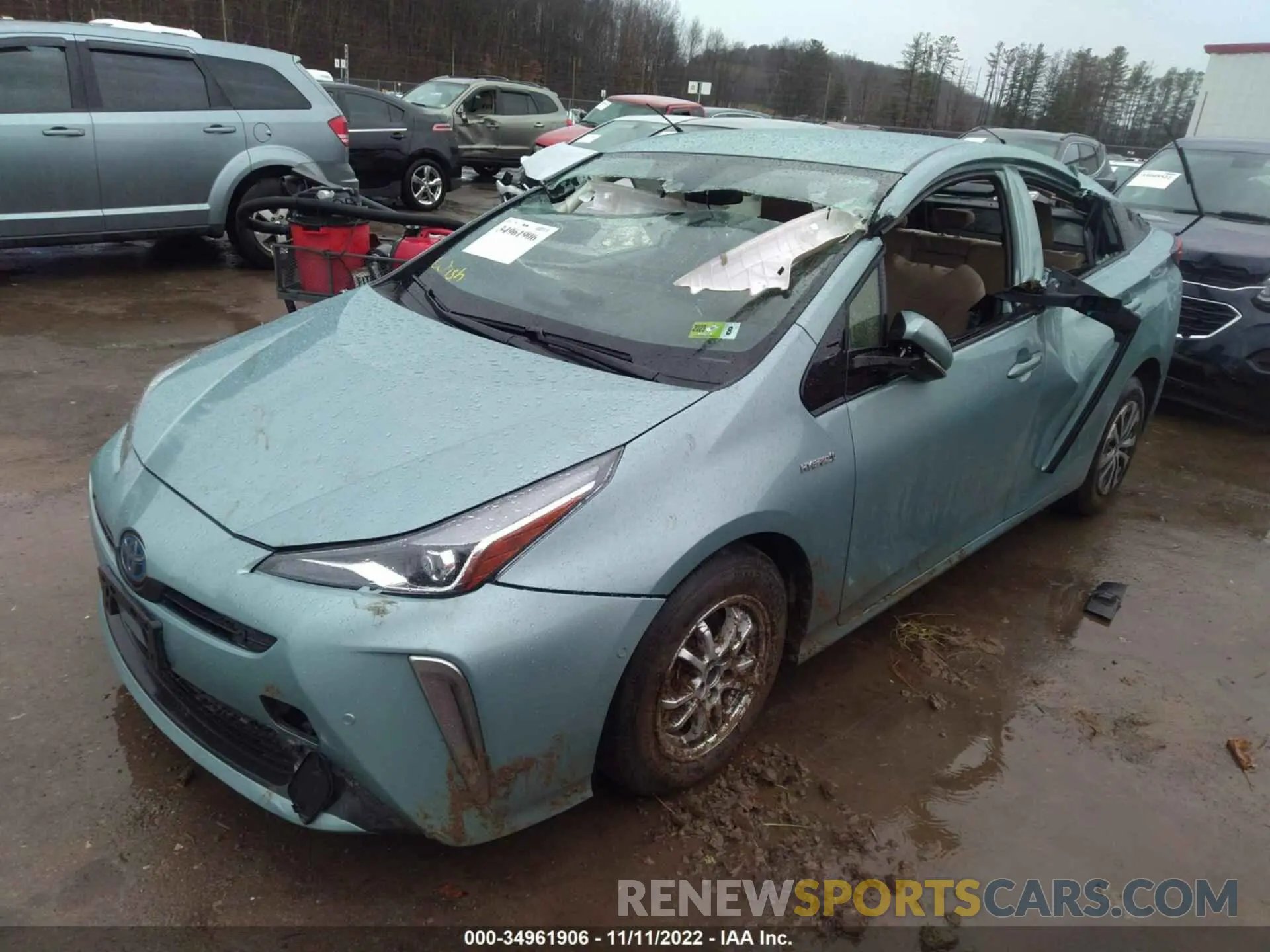 2 fotografías del automóvil dañado JTDL9RFU5K3003558 TOYOTA PRIUS 2019