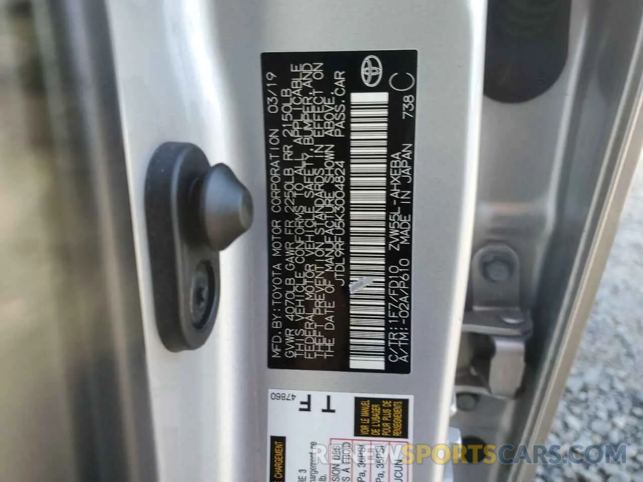 14 fotografías del automóvil dañado JTDL9RFU5K3004824 TOYOTA PRIUS 2019