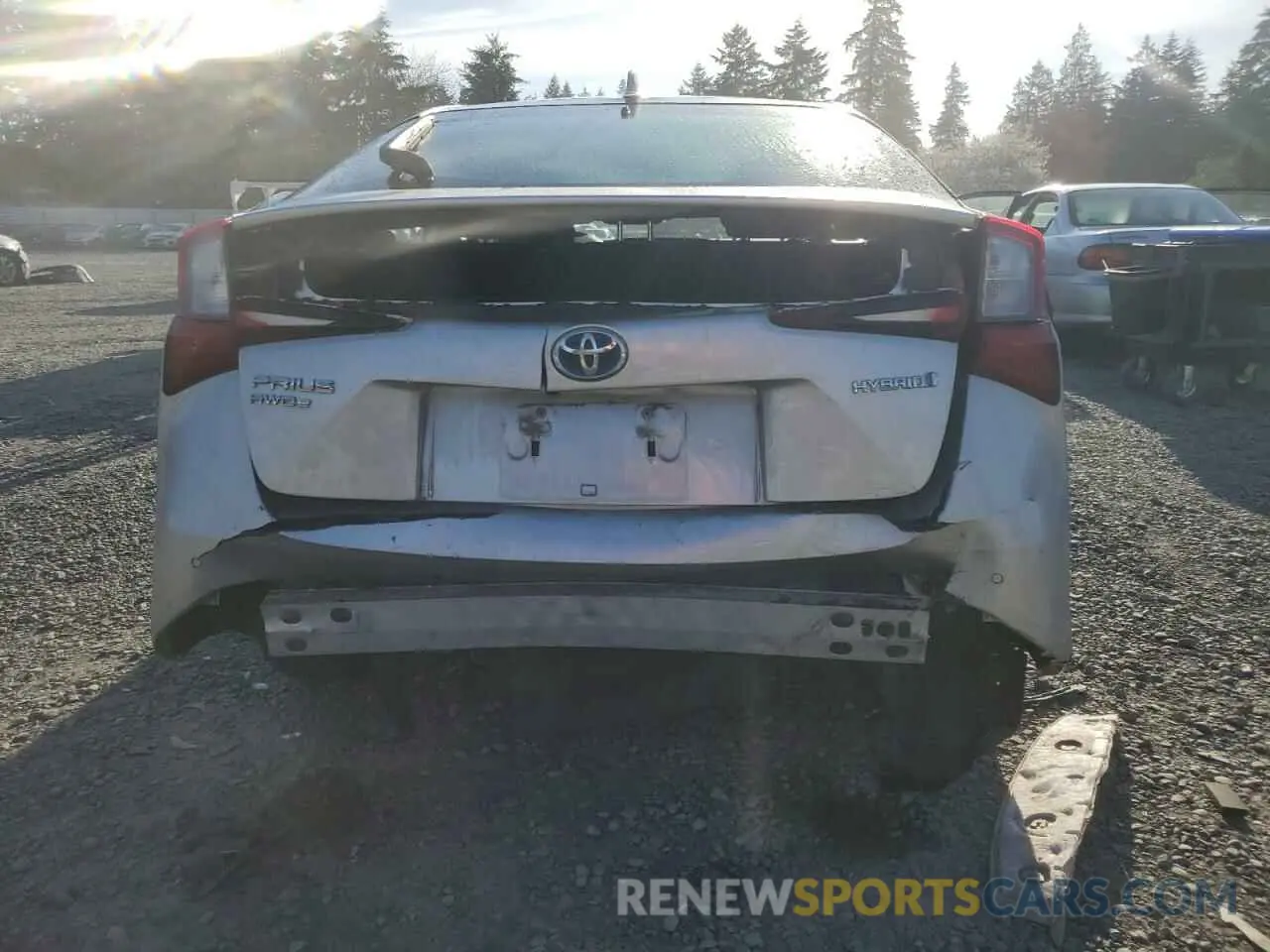6 fotografías del automóvil dañado JTDL9RFU5K3004824 TOYOTA PRIUS 2019