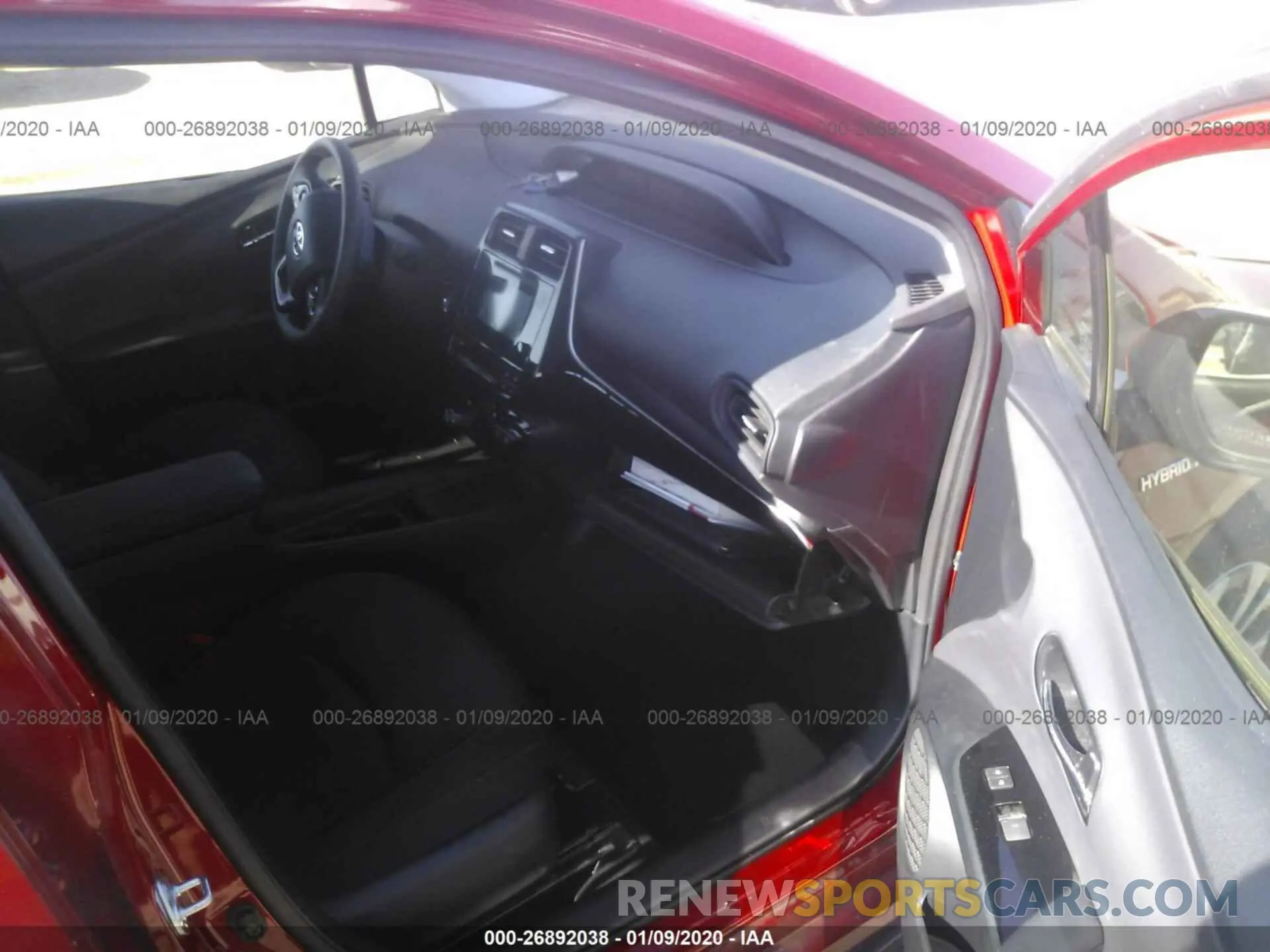 5 fotografías del automóvil dañado JTDL9RFU8K3000993 TOYOTA PRIUS 2019
