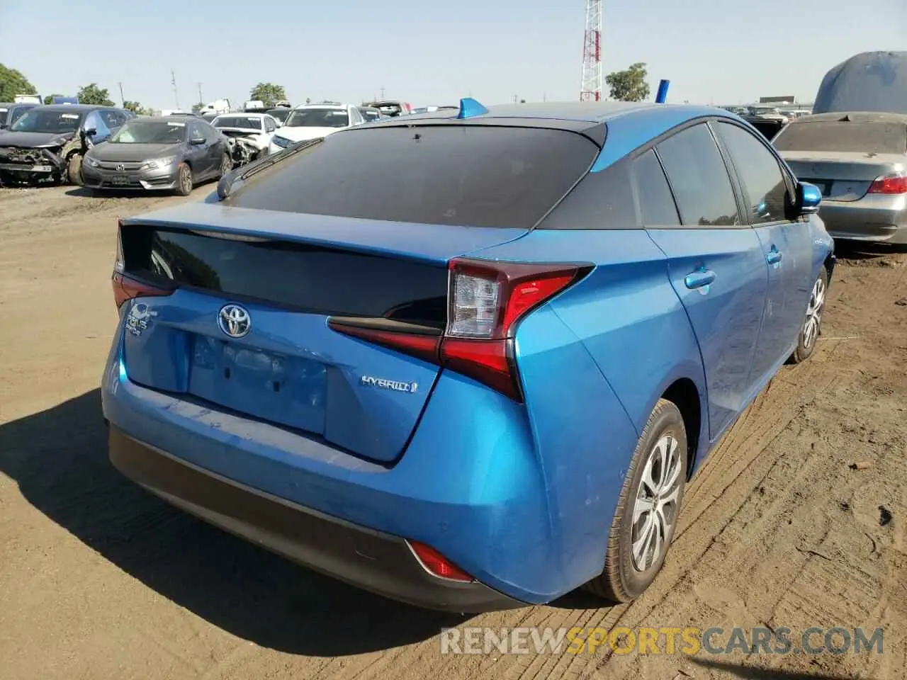 4 fotografías del automóvil dañado JTDL9RFU8K3004350 TOYOTA PRIUS 2019