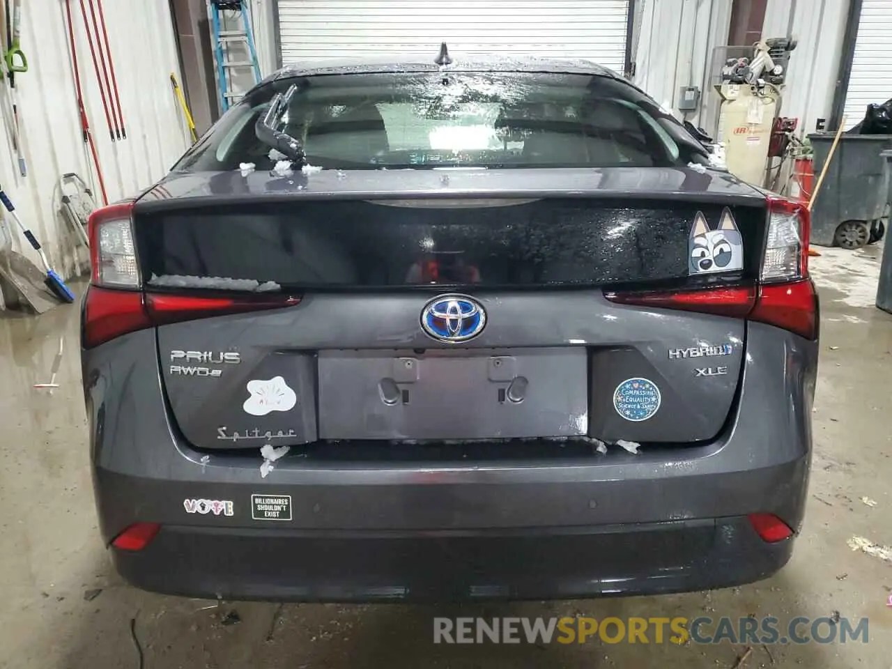 6 fotografías del automóvil dañado JTDL9RFU9K3011257 TOYOTA PRIUS 2019