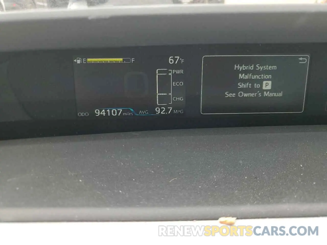 9 fotografías del automóvil dañado JTDKARFP4L3120241 TOYOTA PRIUS 2020