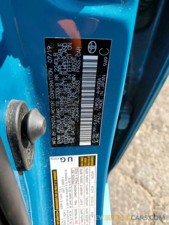 13 fotografías del automóvil dañado JTDKARFP4L3132633 TOYOTA PRIUS 2020