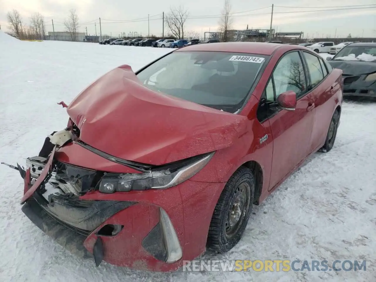 2 fotografías del automóvil dañado JTDKARFP7L3131850 TOYOTA PRIUS 2020