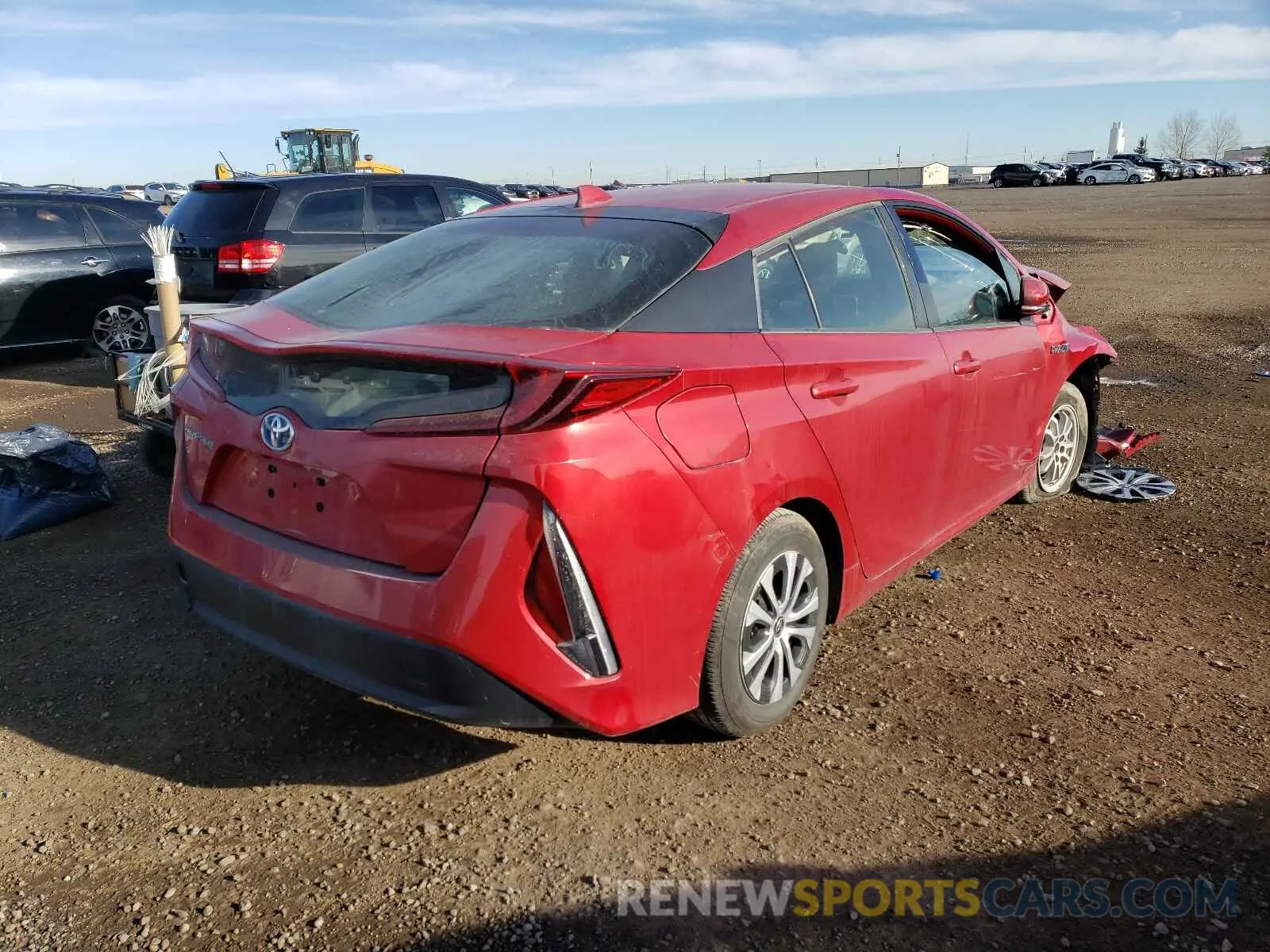 4 fotografías del automóvil dañado JTDKARFP9L3140890 TOYOTA PRIUS 2020