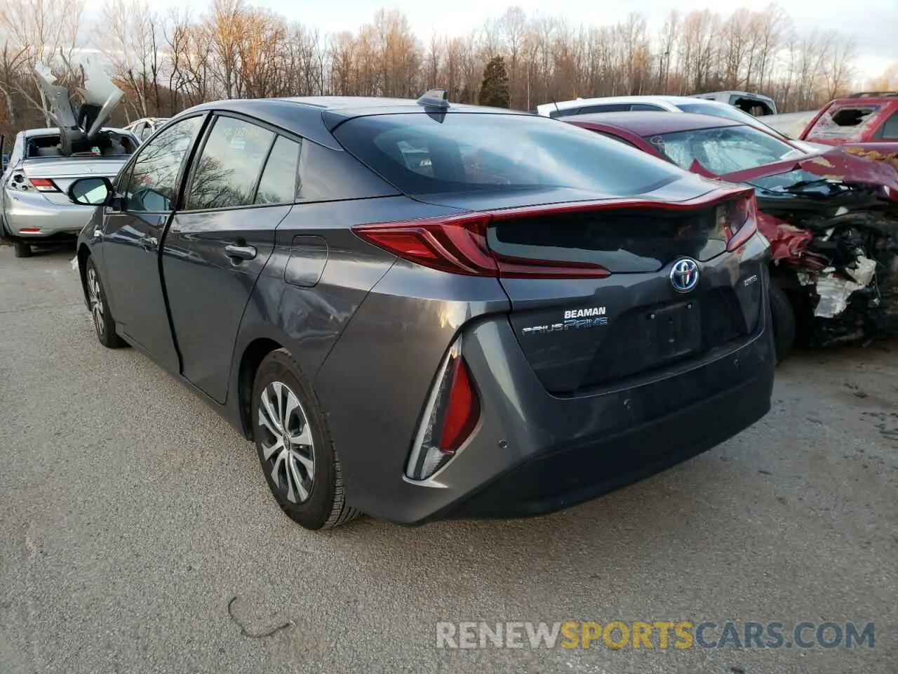 3 fotografías del automóvil dañado JTDKARFPXL3161036 TOYOTA PRIUS 2020
